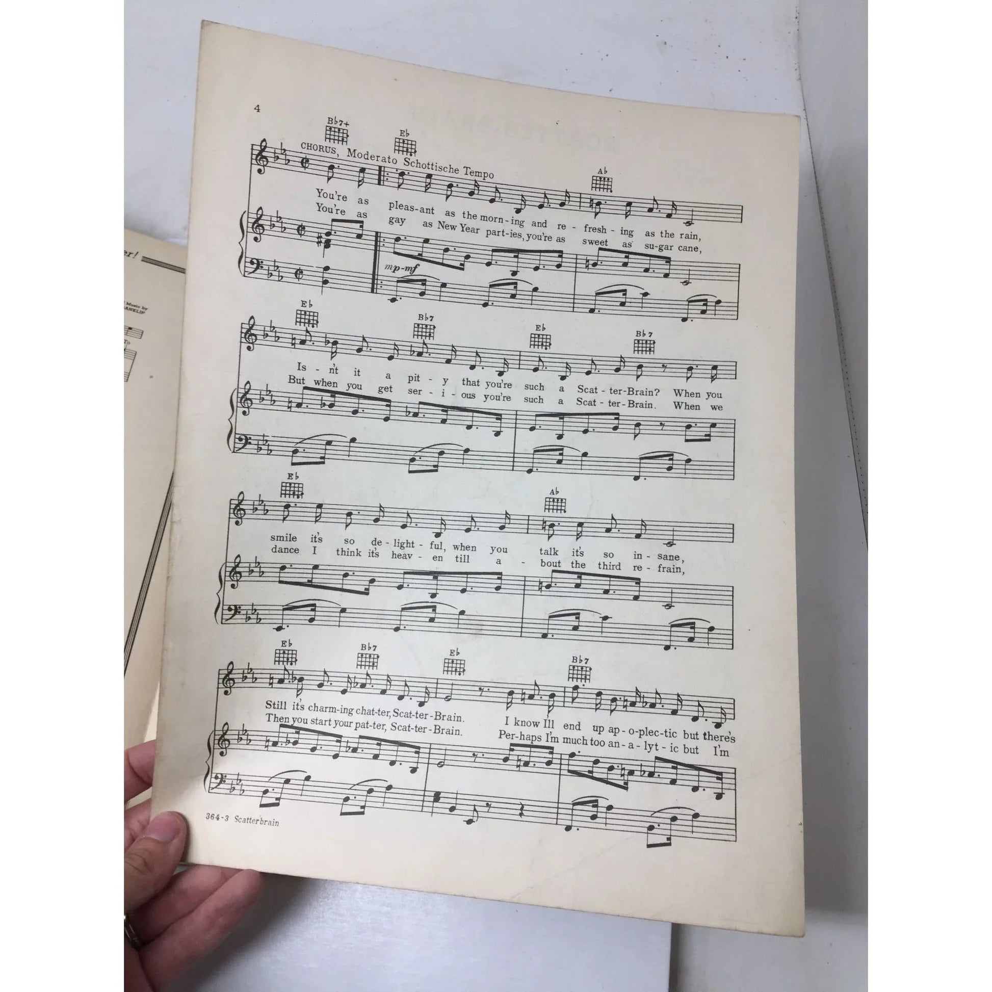 ''SCATTER - BRAIN'' BY JOHNNY BURKE, KEENE - BEAN AND FRANKIE MASTERS - A+ Stuff - SHEET MUSIC - A+ Stuff