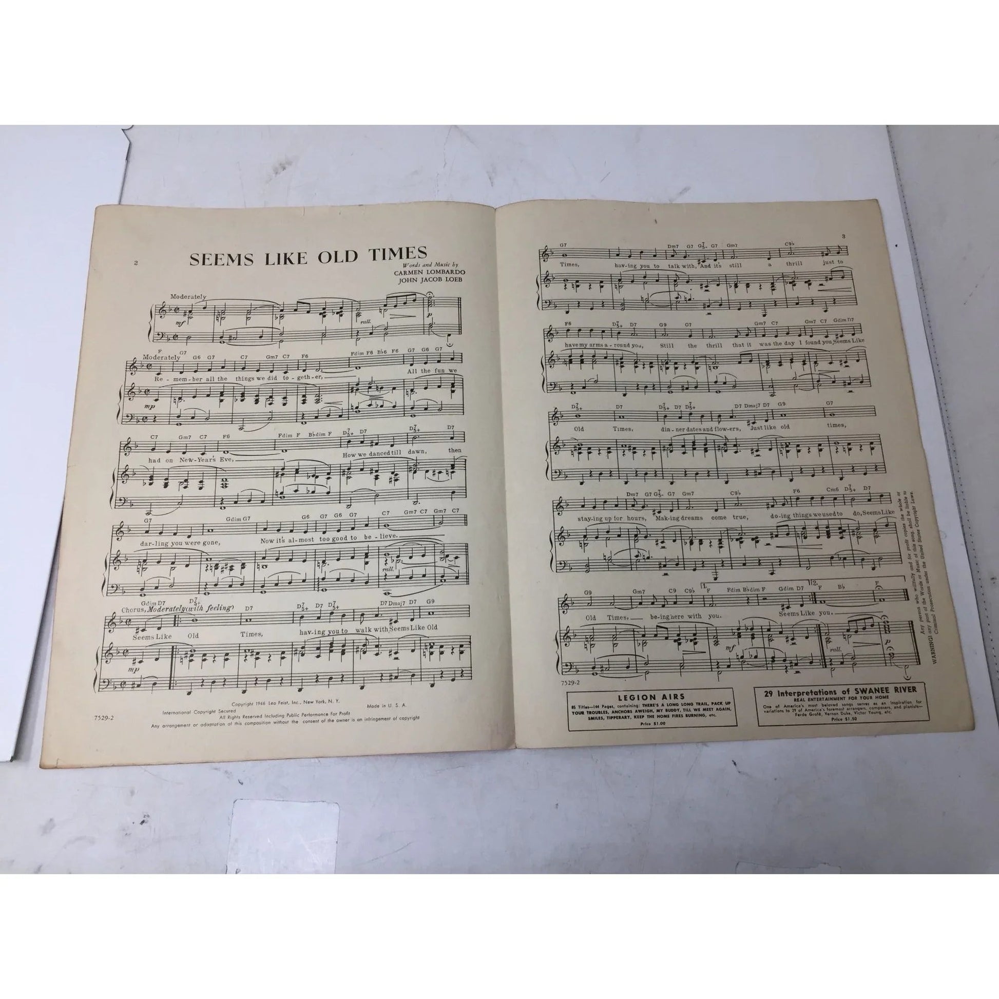 ''Seems like old times'' Vintage Sheet music - A+ Stuff - SHEET MUSIC - A+ Stuff