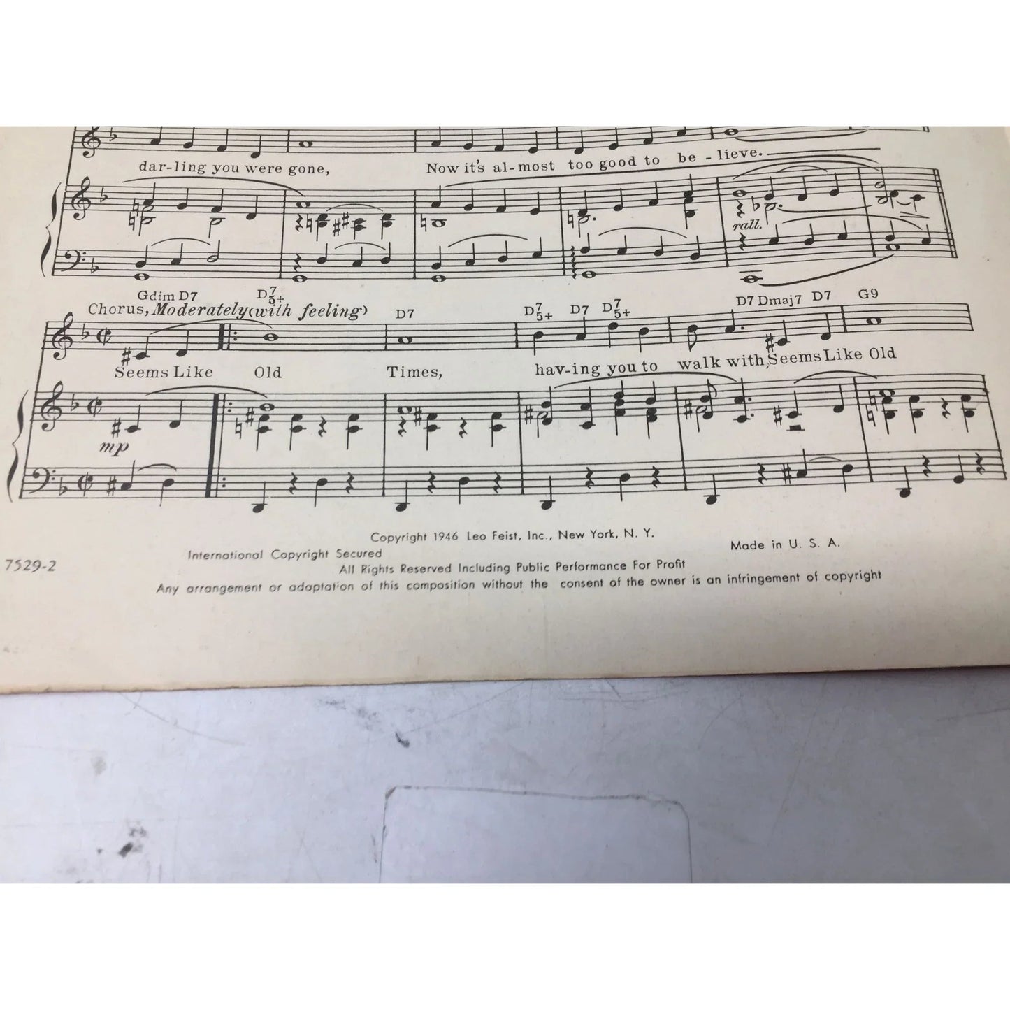 ''Seems like old times'' Vintage Sheet music - A+ Stuff - SHEET MUSIC - A+ Stuff