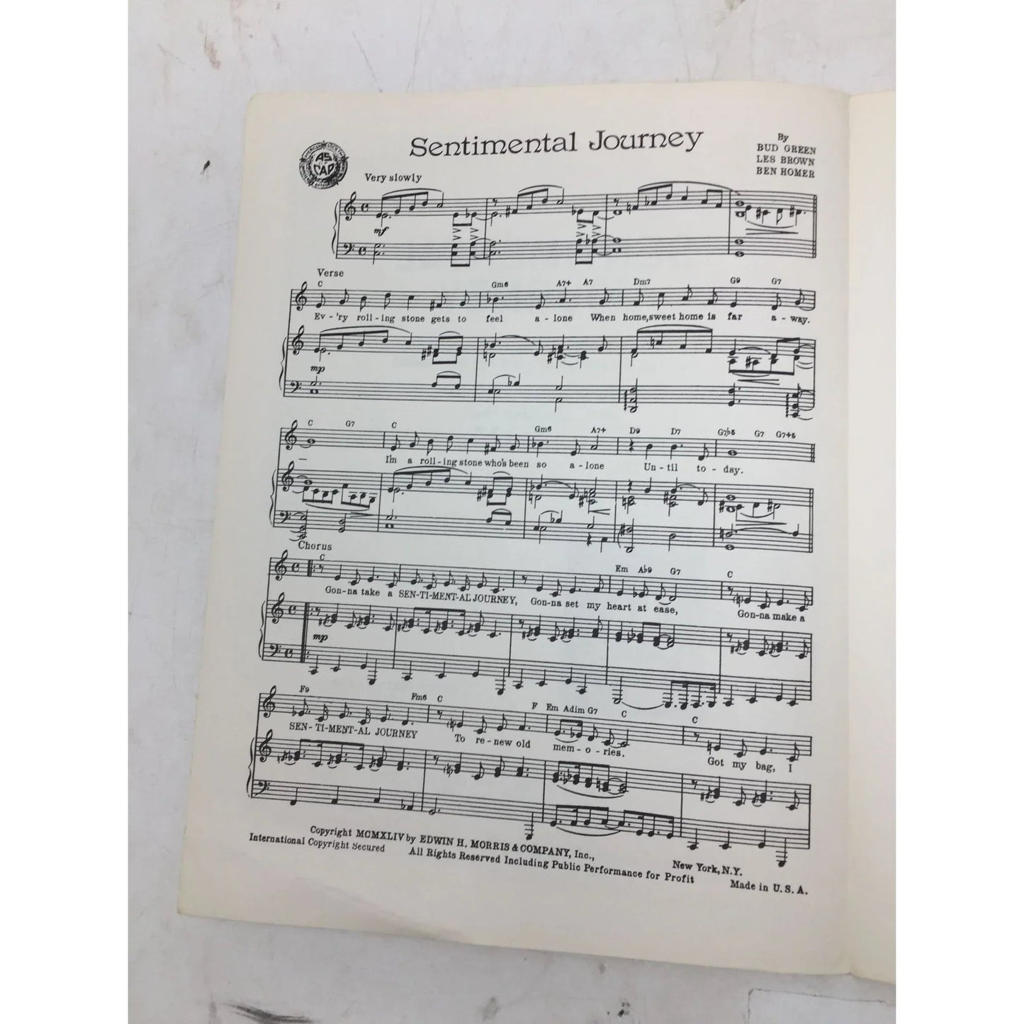 ''Sentimental Journey'' Vintage Sheet Music - A+ Stuff - SHEET MUSIC - A+ Stuff
