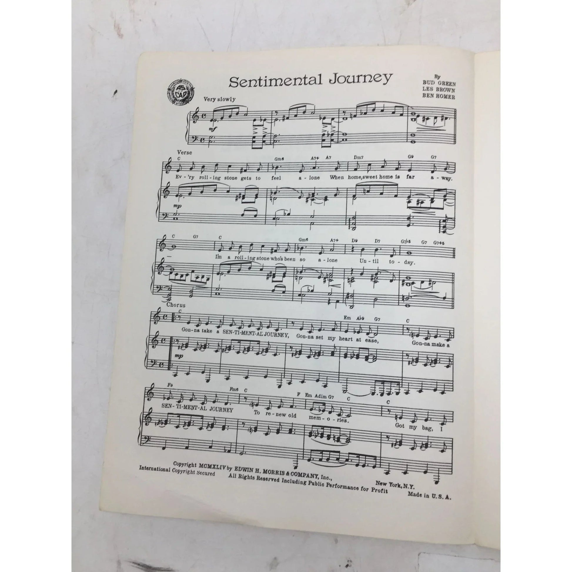 ''Sentimental Journey'' Vintage Sheet Music - A+ Stuff - SHEET MUSIC - A+ Stuff