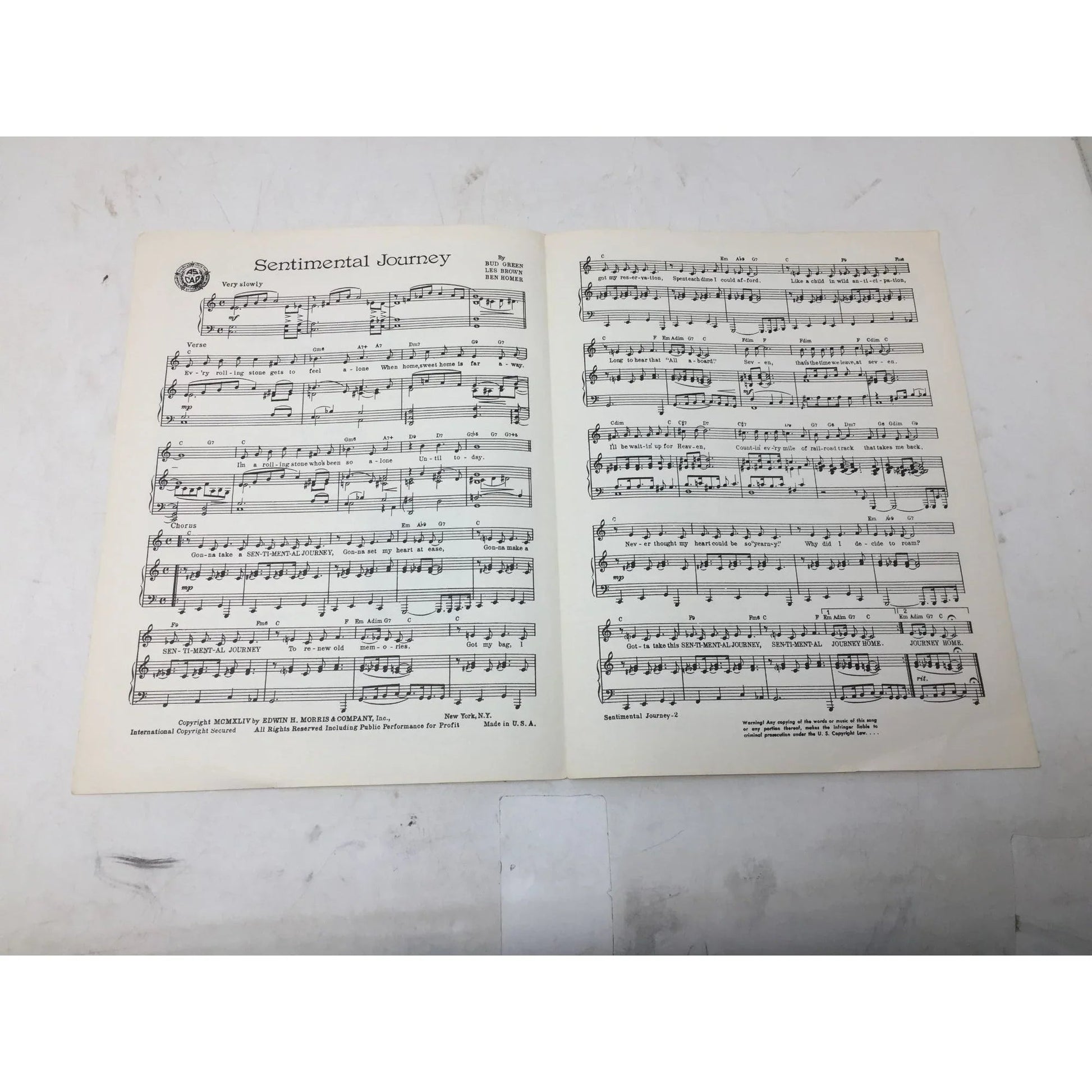 ''Sentimental Journey'' Vintage Sheet Music - A+ Stuff - SHEET MUSIC - A+ Stuff