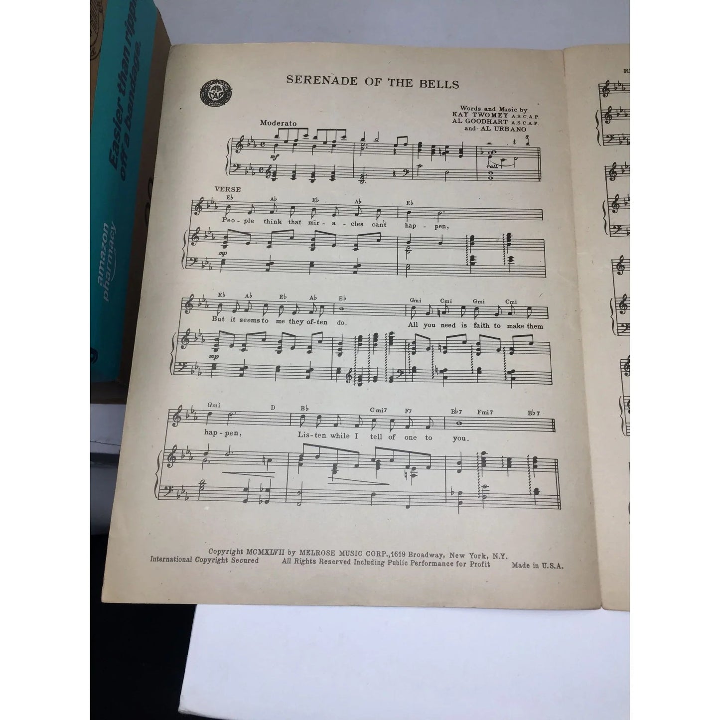 Serenade of the Bells Vintage 1947 Sheet Music - A+ Stuff - SHEET MUSIC - A+ Stuff