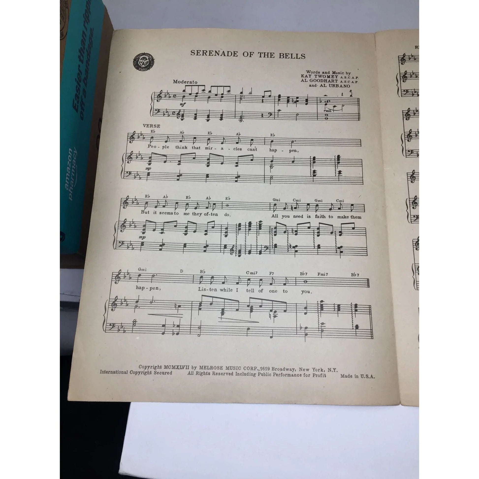 Serenade of the Bells Vintage 1947 Sheet Music - A+ Stuff - SHEET MUSIC - A+ Stuff