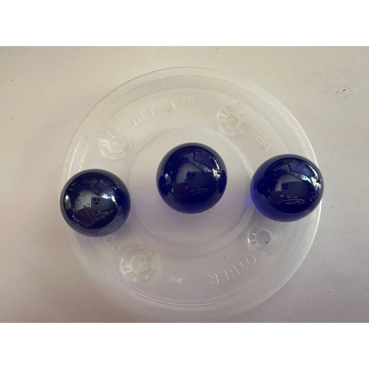 Set of 10 Vintage Royal Blue Large Shooter Marbles - Collectibles - A+ Stuff
