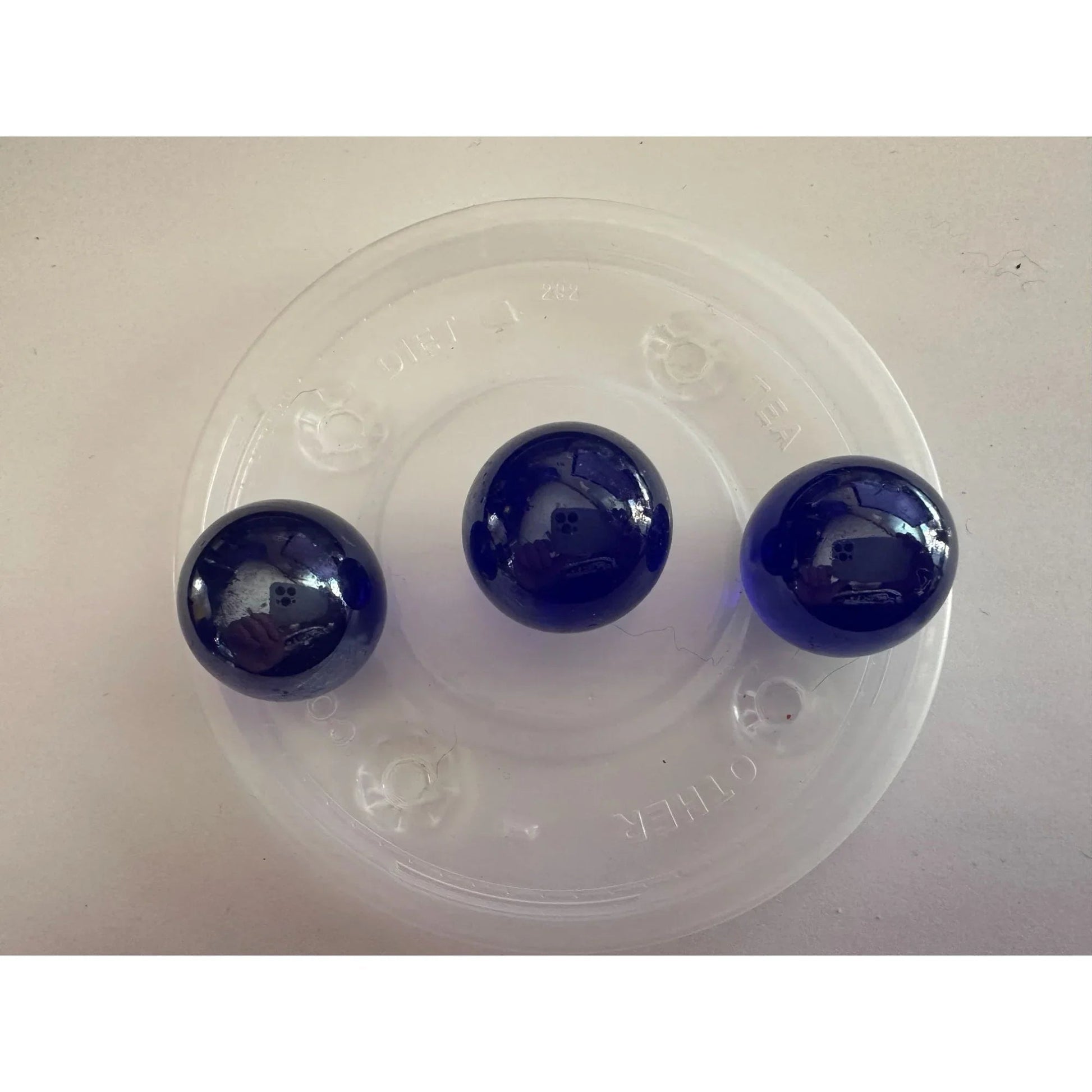 Set of 10 Vintage Royal Blue Large Shooter Marbles - Collectibles - A+ Stuff