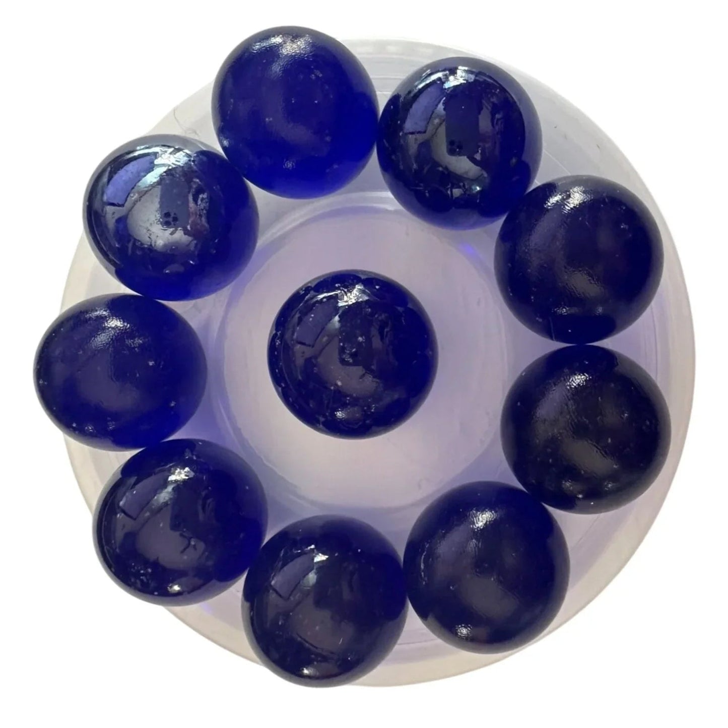 Set of 10 Vintage Royal Blue Large Shooter Marbles - Collectibles - A+ Stuff