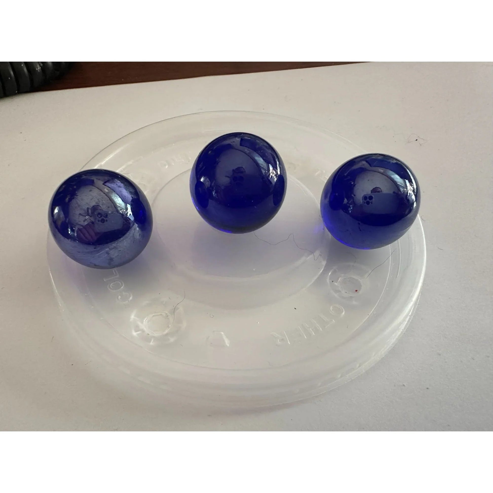 Set of 10 Vintage Royal Blue Large Shooter Marbles - Collectibles - A+ Stuff