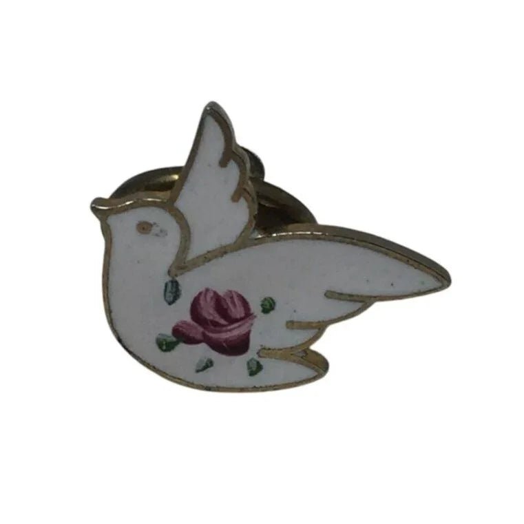 Set of 3 Vintage Bird Lapel Pins - 1 Cardinal, 1 Gold Tone Dove and 1 White Dove - A+ Stuff - pin - A+ Stuff