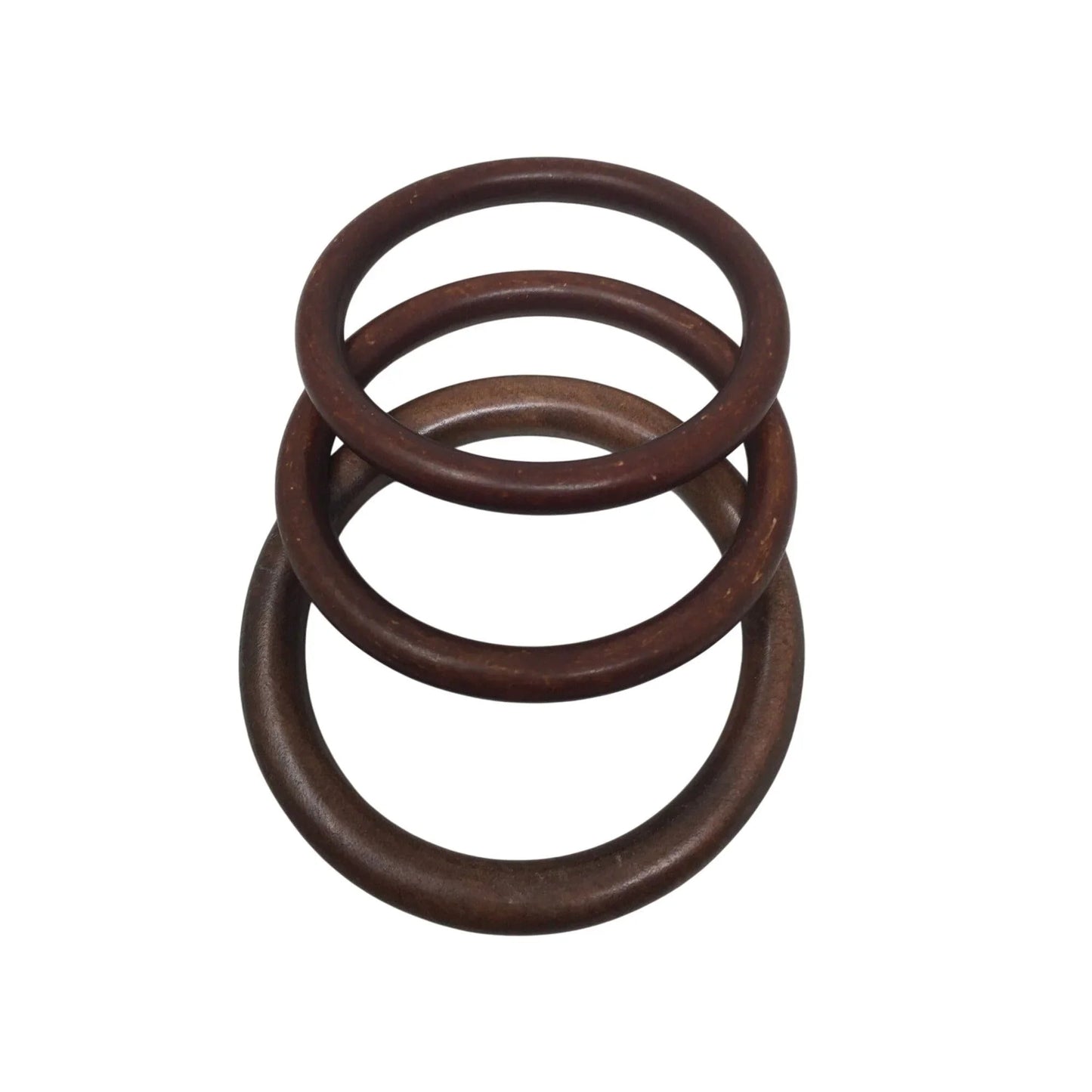 Set of 3 Women's Brown Wooden Bangle Bracelets (One Size) - A+ Stuff - Bracelet - A+ Stuff