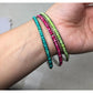 Set of 3 Women's Thin Metal Bracelets with Beads (Pink, Blue, green) - A+ Stuff - Bracelet - A+ Stuff