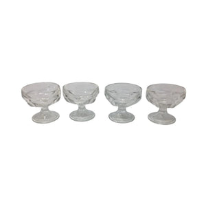 Set of 4 Vintage Clear Glass Footed Ice cream/Sundae Cups