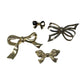 Set of 4 Vintage Gold tone Bow Ribbon Brooch Pins - A+ Stuff - pin - A+ Stuff