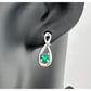 Beautiful Round Emerald Swoop Earrings in Sterling Silver