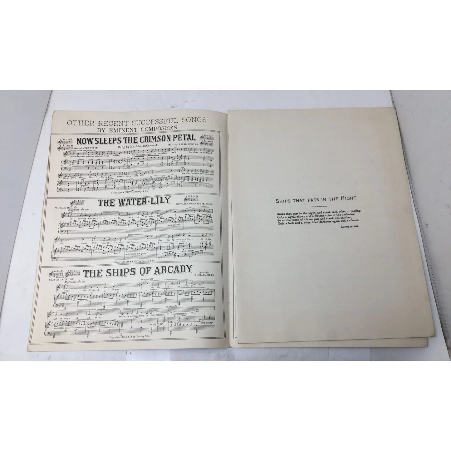 Ships that pass in the Night Song Vintage sheet music book - A+ Stuff - SHEET MUSIC - A+ Stuff