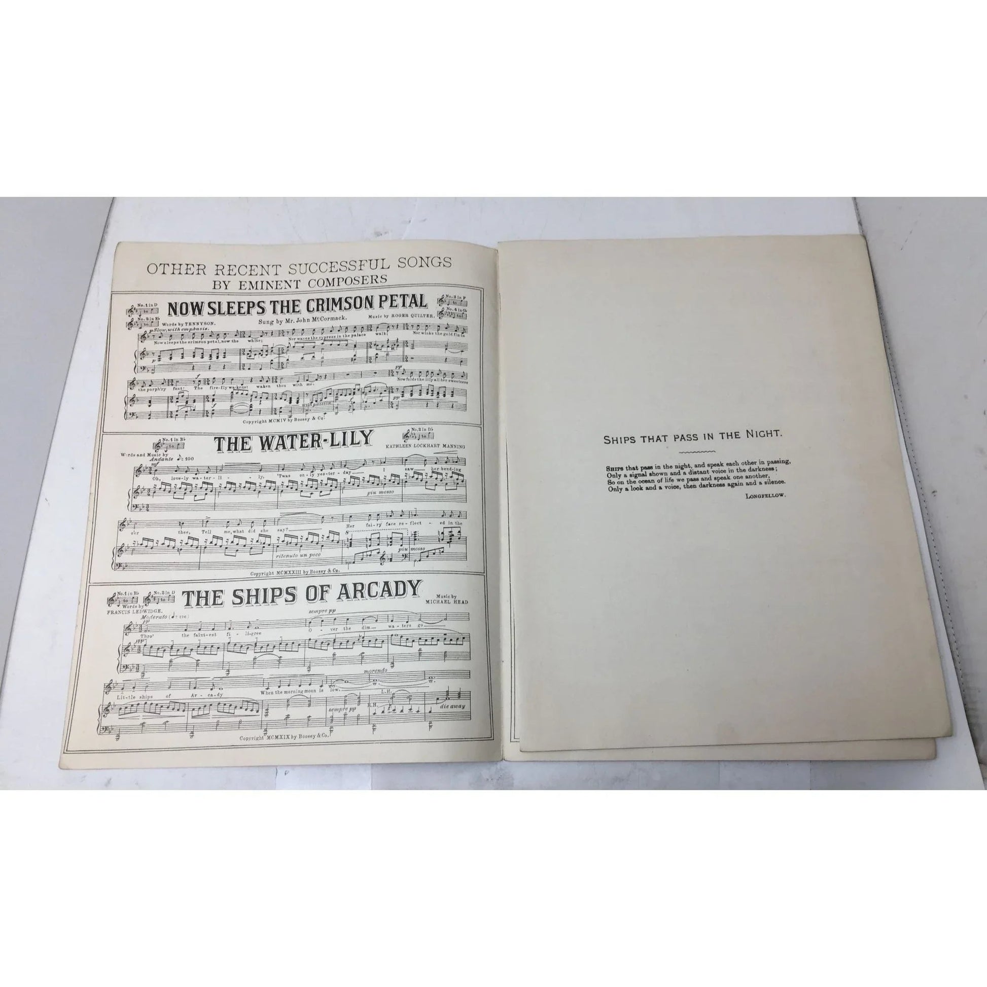 Ships that pass in the Night Song Vintage sheet music book - A+ Stuff - SHEET MUSIC - A+ Stuff