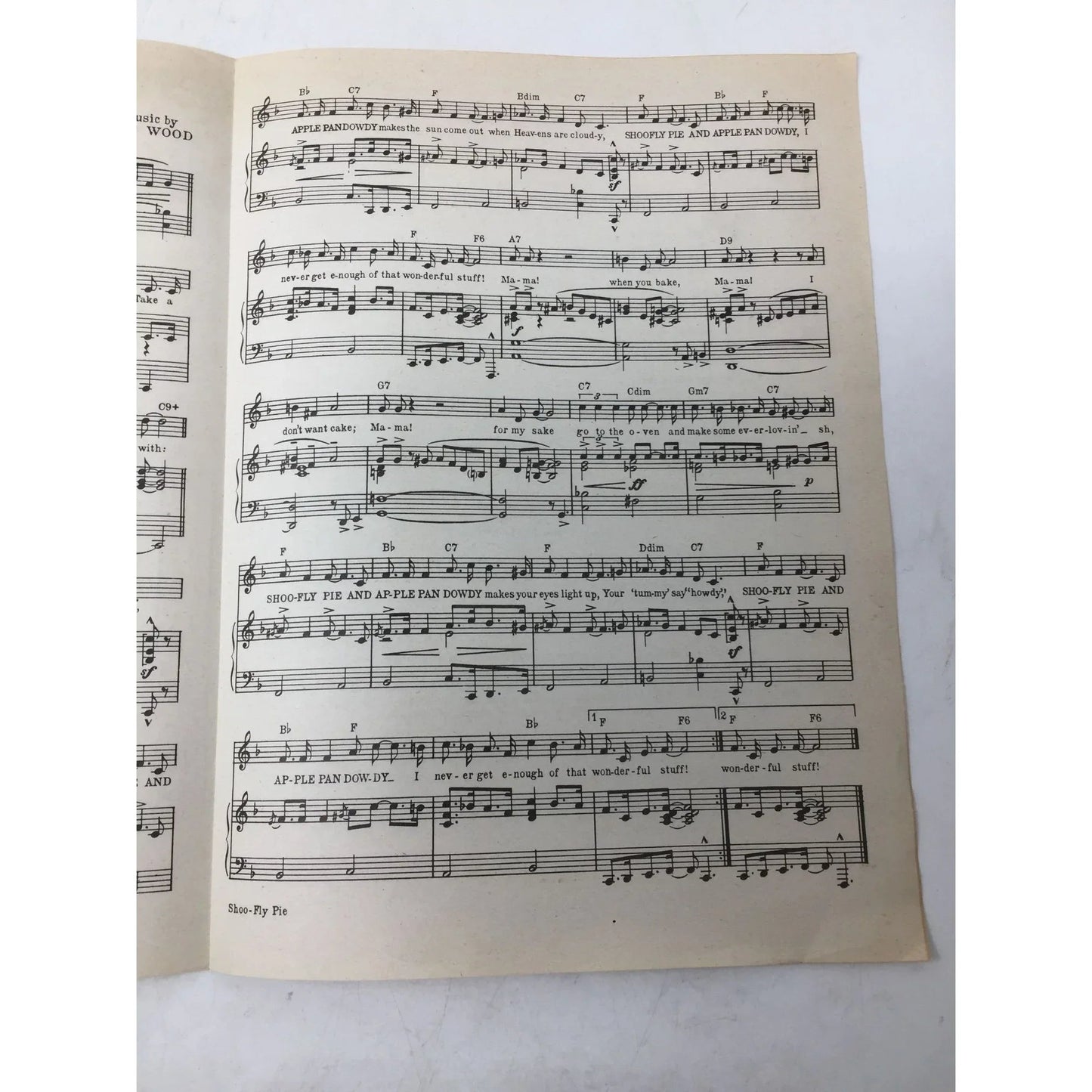 Shoo - Fly Pie and Apple Pan Dowdy Vintage 1945 Sheet Music - A+ Stuff - sheet music - A+ Stuff