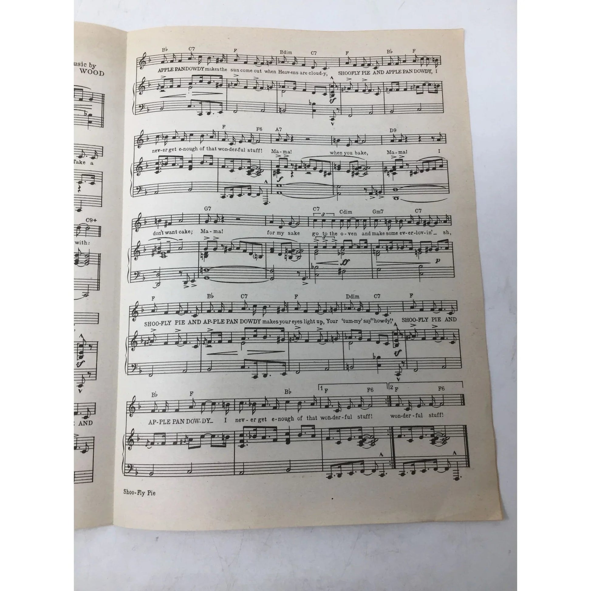 Shoo - Fly Pie and Apple Pan Dowdy Vintage 1945 Sheet Music - A+ Stuff - sheet music - A+ Stuff