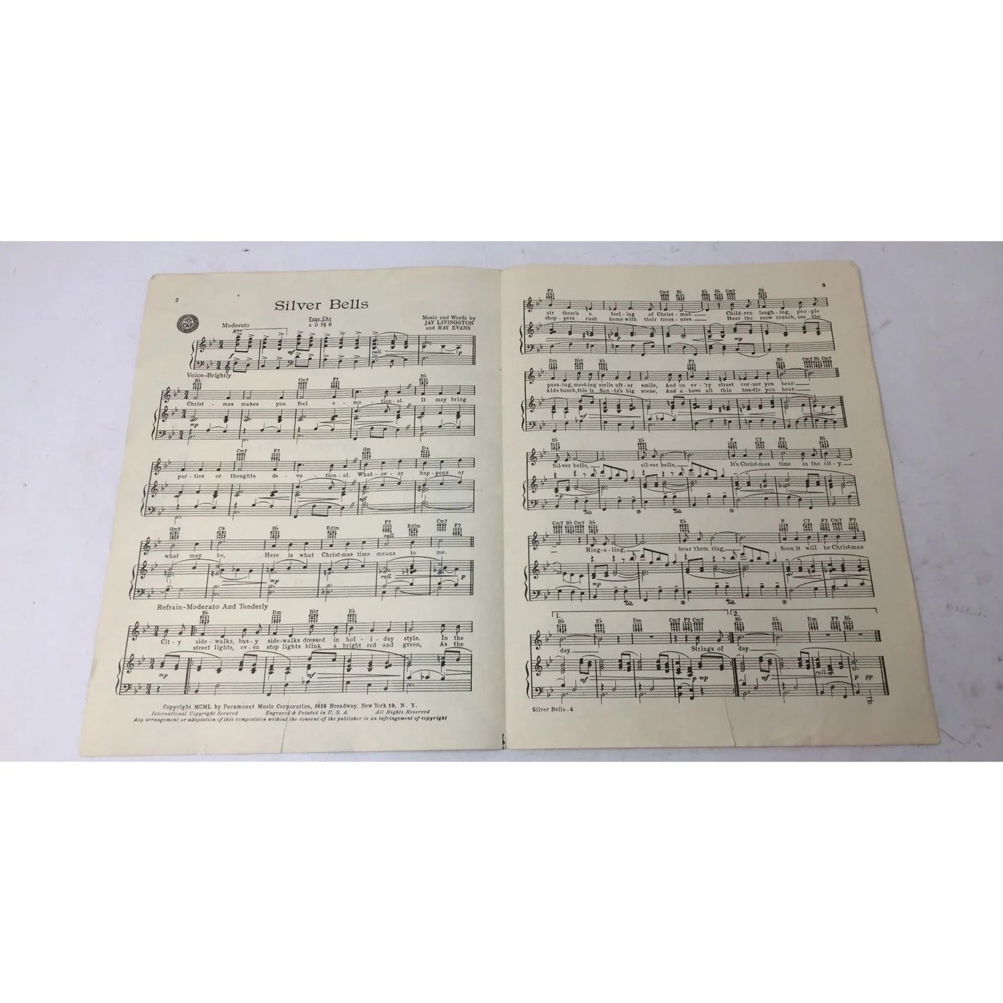 ''Silver Bells'' Vintage Sheet Music Book - A+ Stuff - sheet music - A+ Stuff