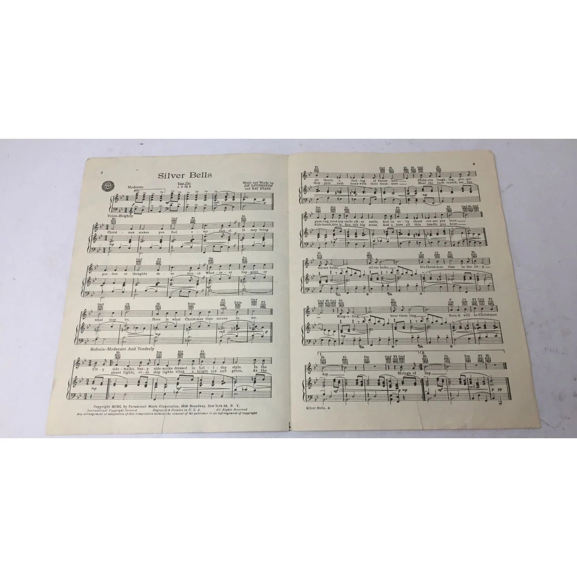 ''Silver Bells'' Vintage Sheet Music Book - A+ Stuff - sheet music - A+ Stuff