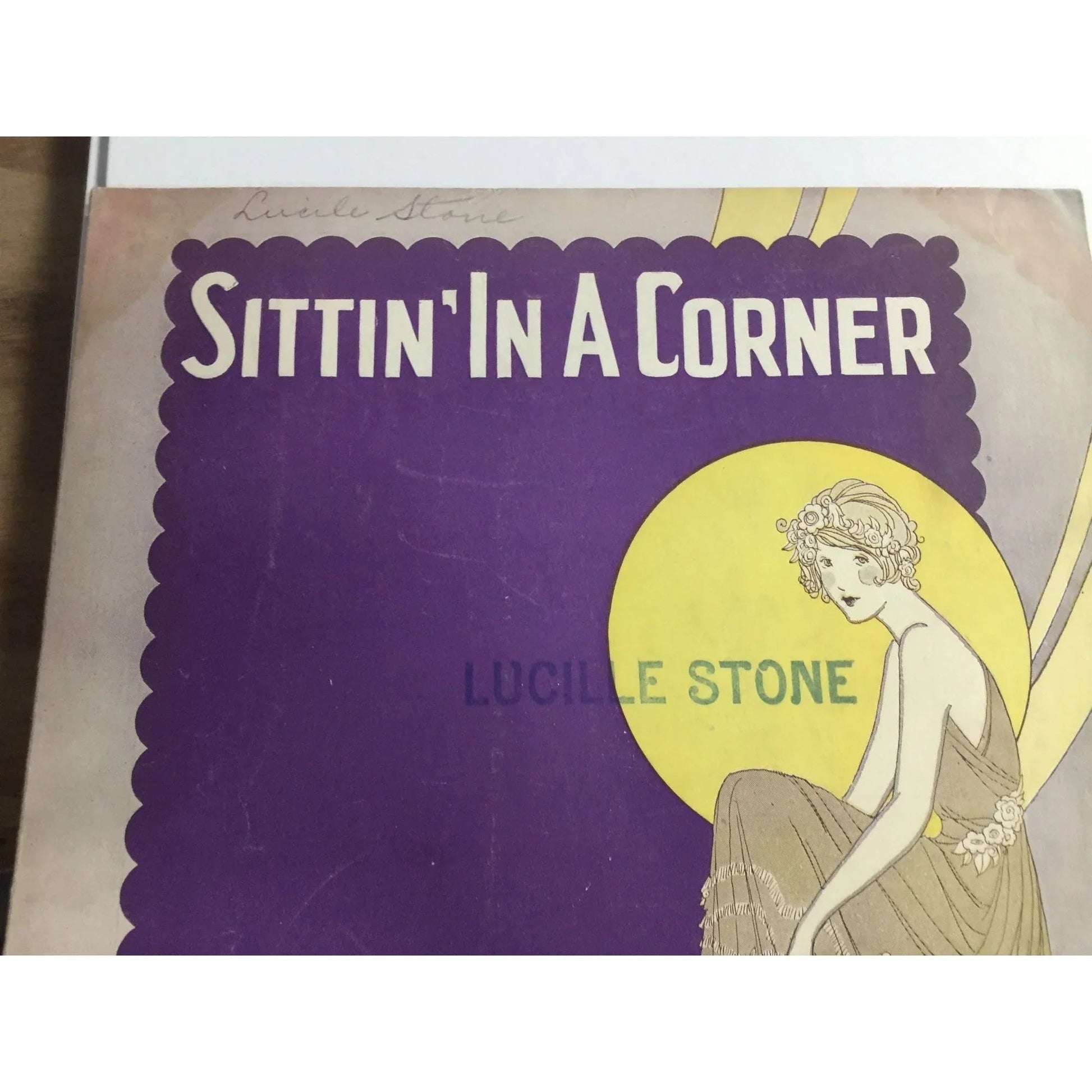 ''Sittin' In a Corner'' by Gus Kahn and Geo W Meyer Sheet Music Book - A+ Stuff - SHEET MUSIC - A+ Stuff