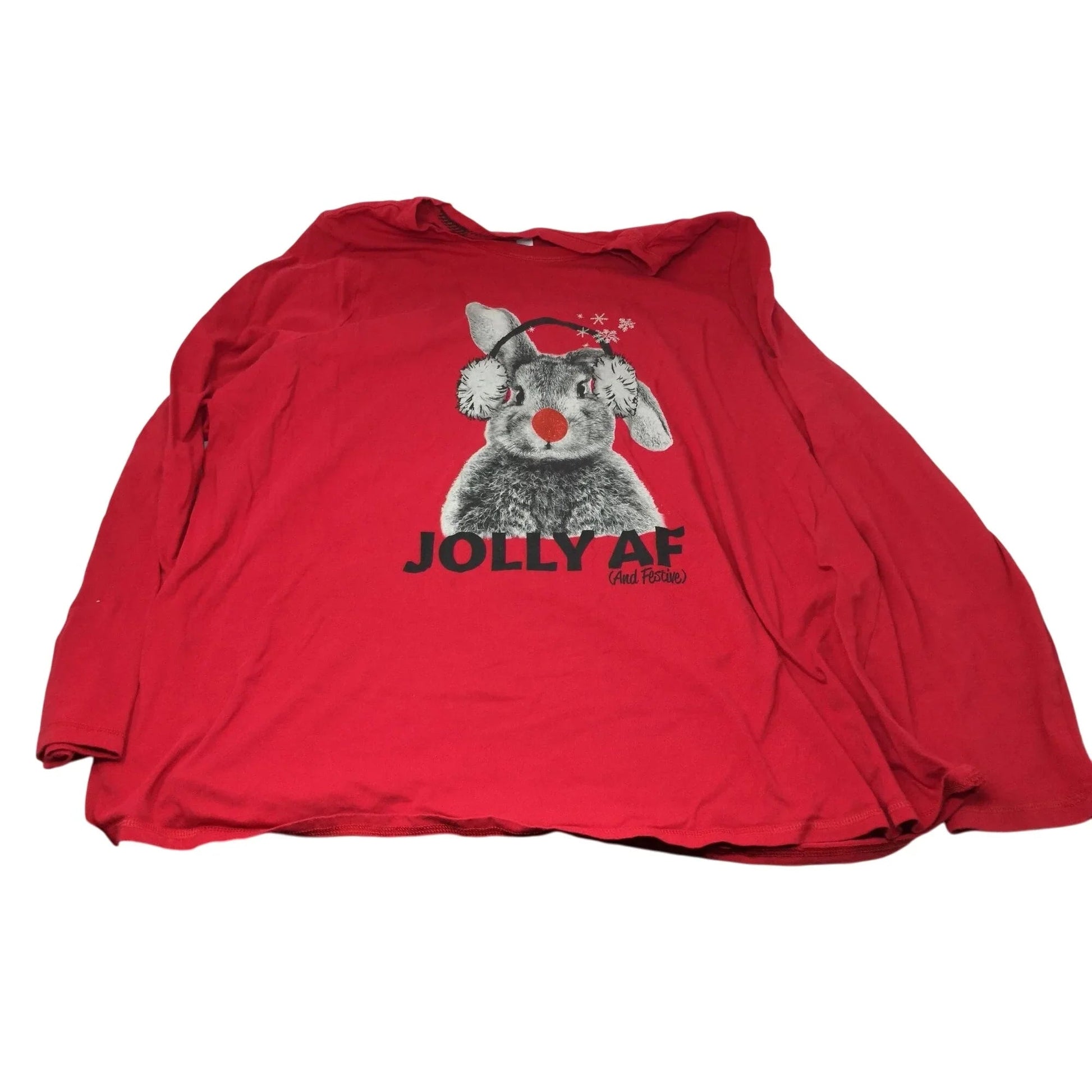 Sleep By Cacique ''JOLLY AF (And Festive)'' Long Sleeve Red Christmas Shirt - sleep by cacique - Shirts & Tops - A+ Stuff