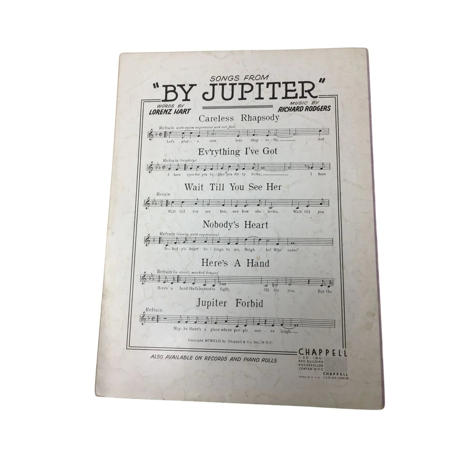 ''SLEEPY LAGOON'' by Jack Lawrence and Eric Coates - A+ Stuff - Sheet Music - A+ Stuff