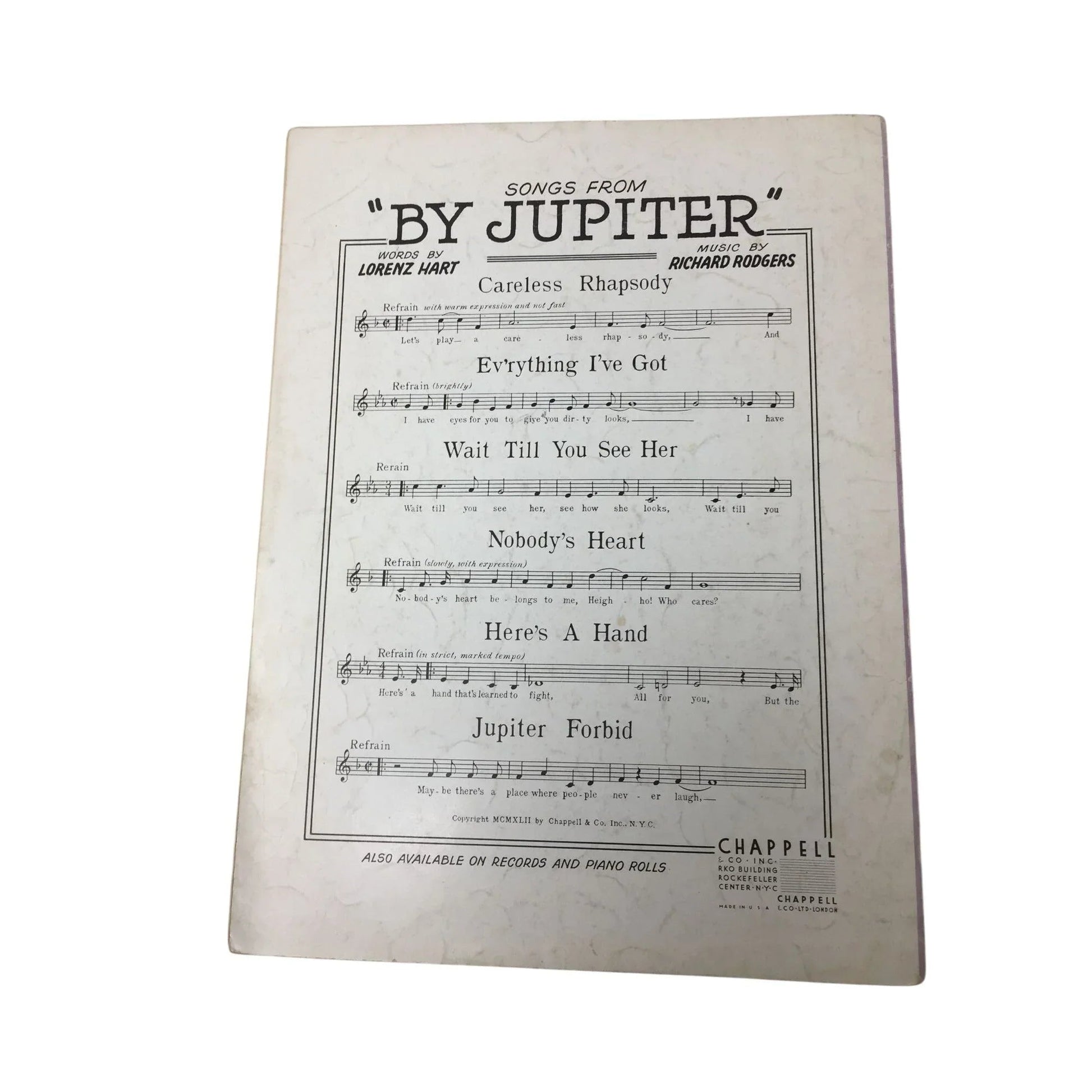''SLEEPY LAGOON'' by Jack Lawrence and Eric Coates - A+ Stuff - Sheet Music - A+ Stuff