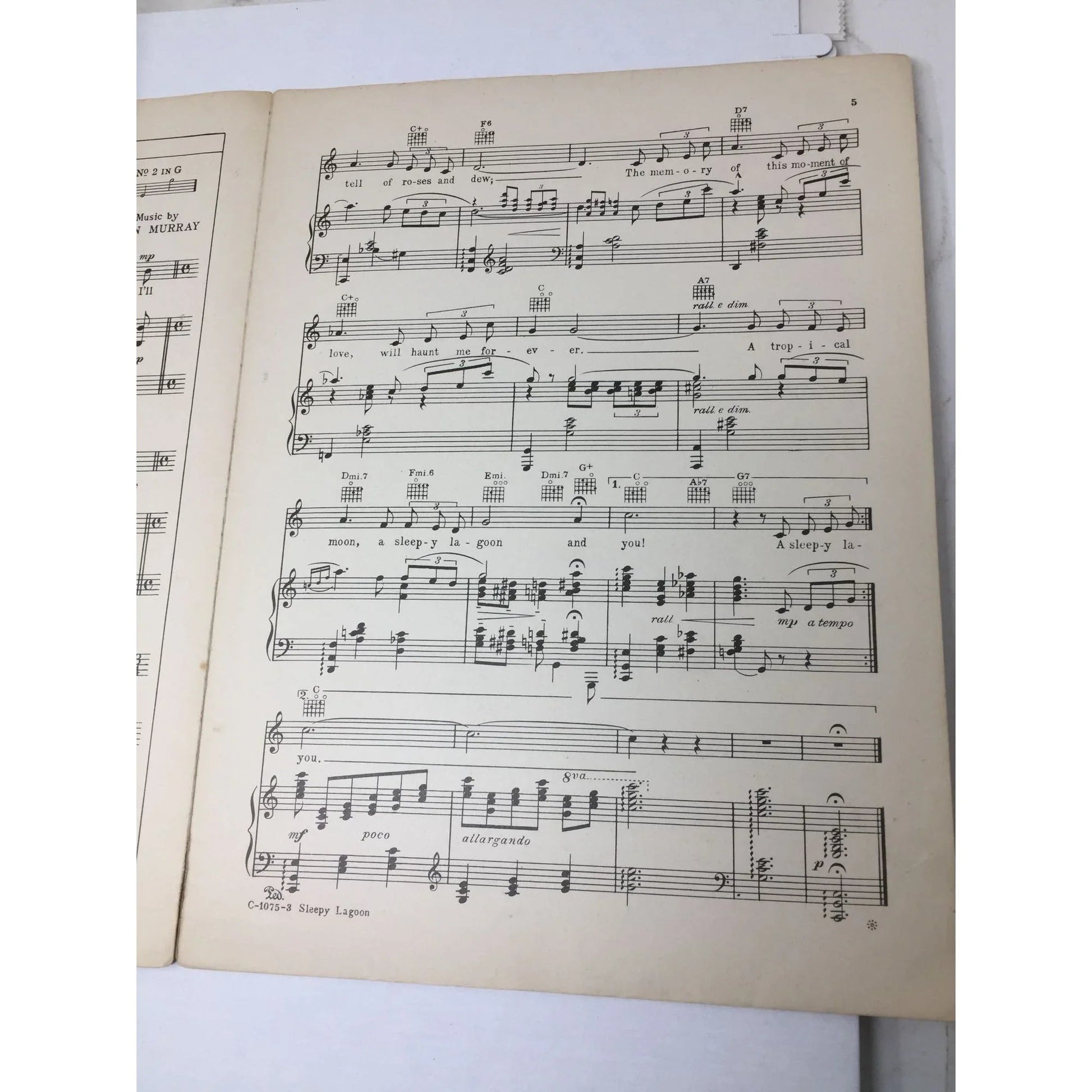 ''SLEEPY LAGOON'' by Jack Lawrence and Eric Coates - A+ Stuff - Sheet Music - A+ Stuff
