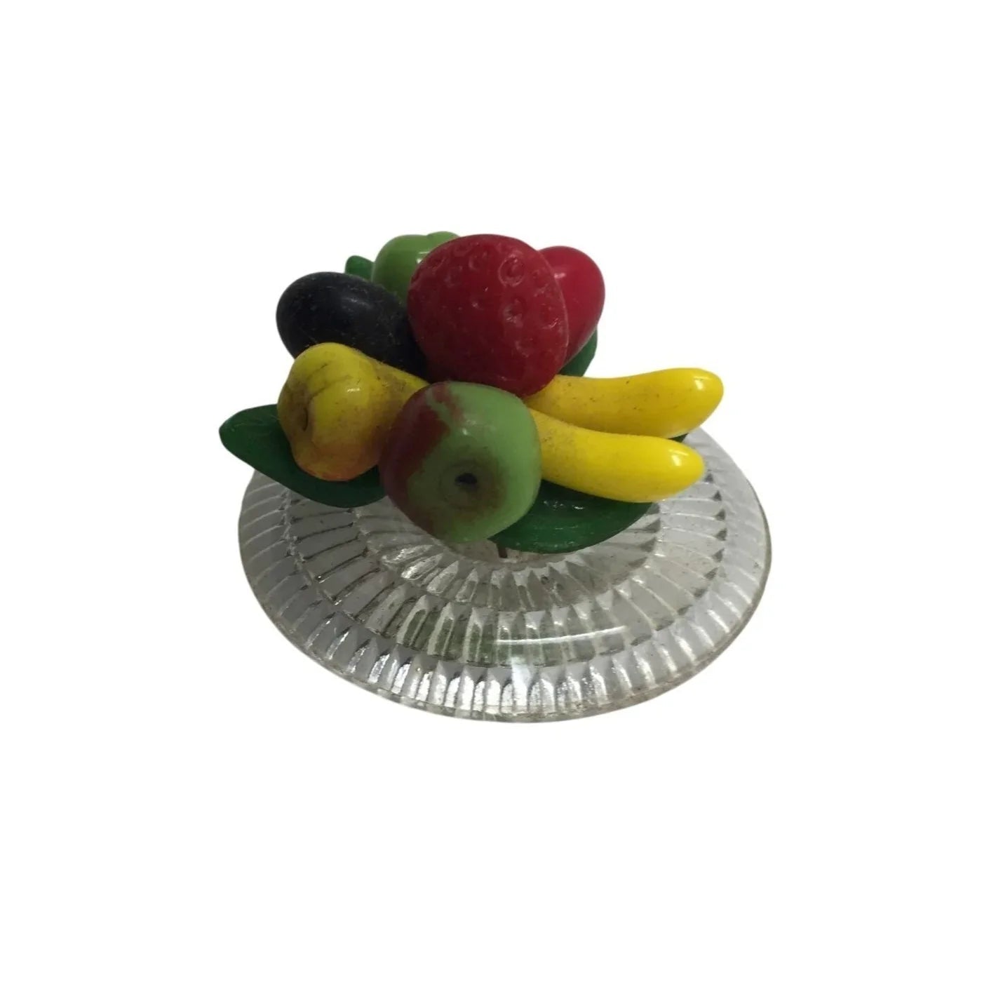 Small Miniature Glass Plate with Assorted Faux Fruit on top Decor Piece - A+ Stuff - Decor - A+ Stuff