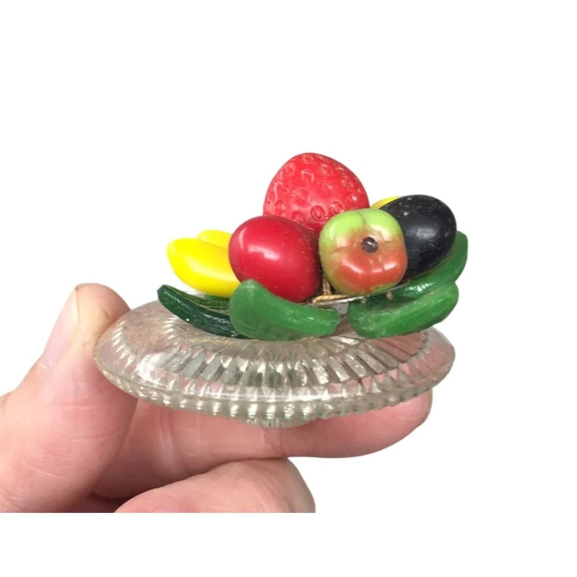 Small Miniature Glass Plate with Assorted Faux Fruit on top Decor Piece - A+ Stuff - Decor - A+ Stuff