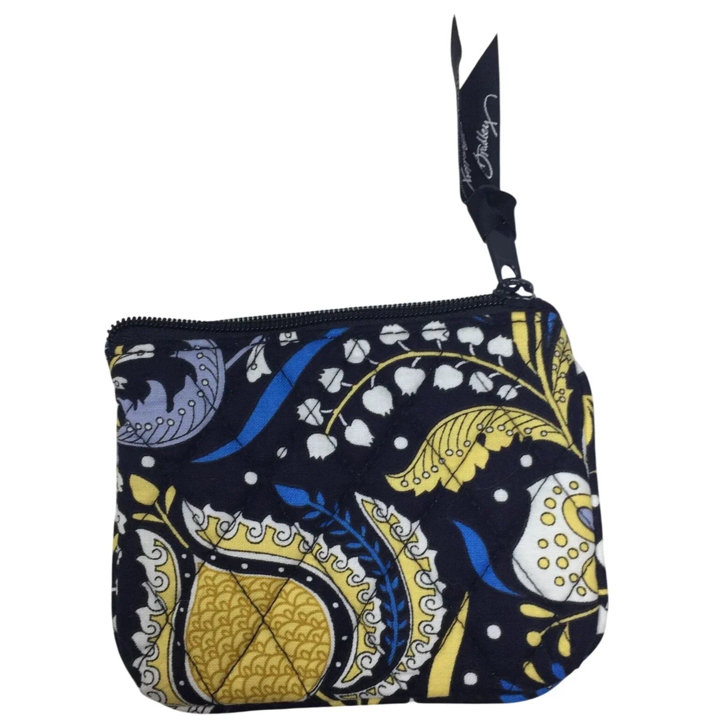 Small Vera Bradley Ellie Blue Floral Yellow and Blue Coin Purse/pouch - vera bradley - Coin Purse - A+ Stuff