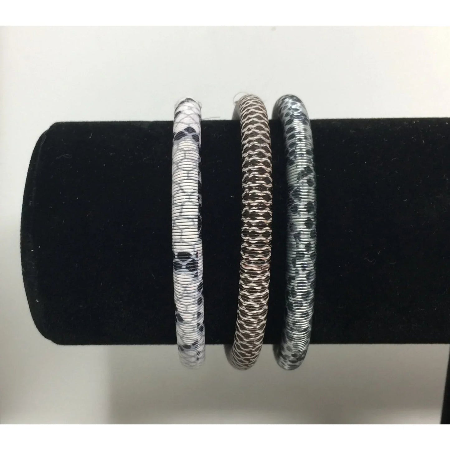 Snakeskin Patterned Stretchy Bangle Bracelets - Set of (3) - A+ Stuff - bracelet - A+ Stuff