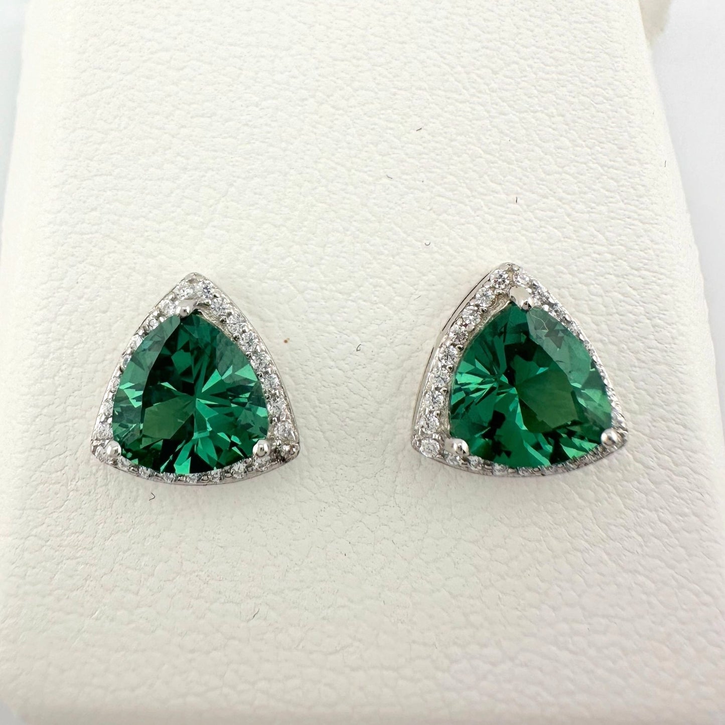 Trillion Cut 6.30 Ct Lab Created Color Changing Pariaba Gemstone Earrings