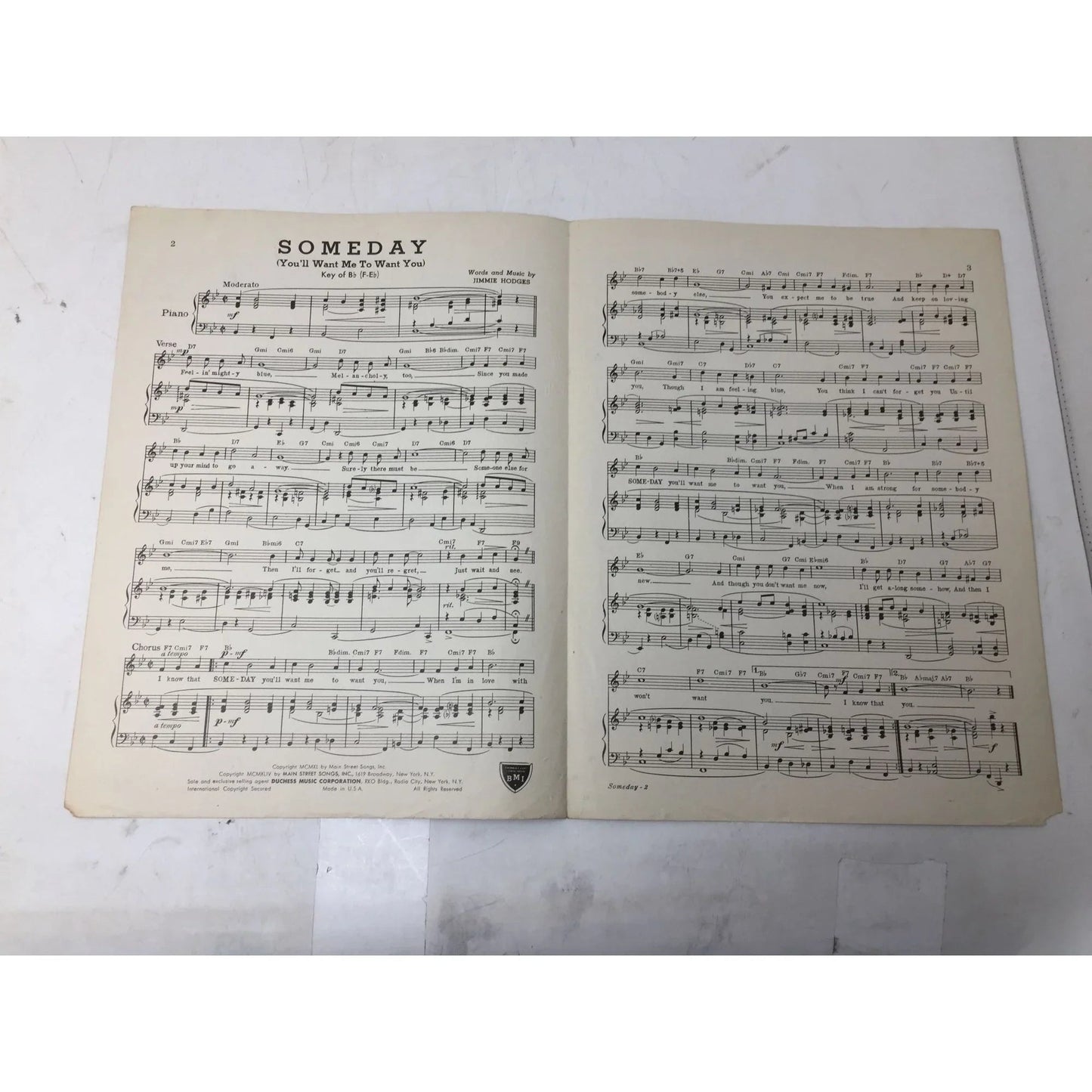 ''Someday (You'll want me to want you)'' by Jimmie Hodges - A+ Stuff - sheet music - A+ Stuff