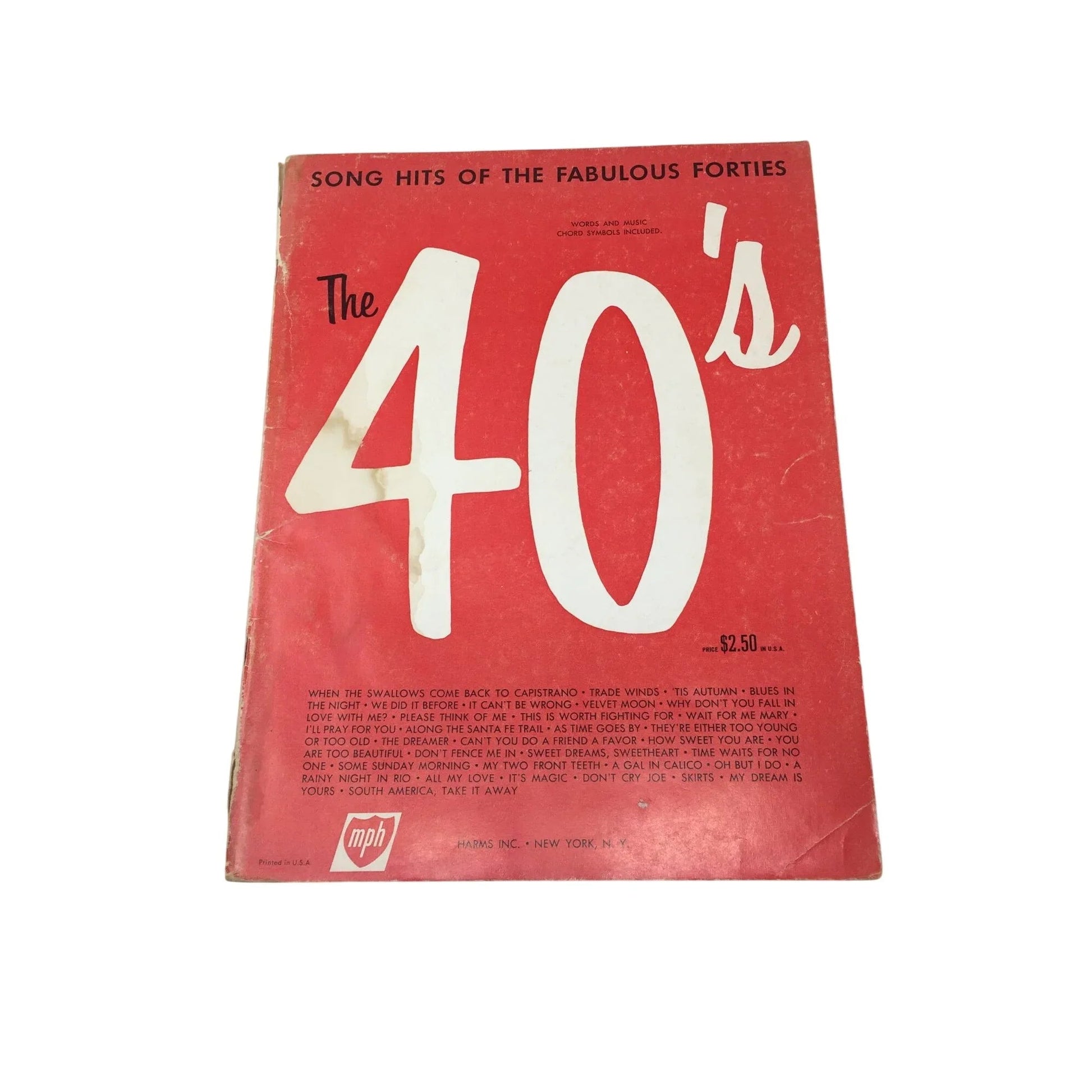 Song Hits of the Fabulous Forties Vintage Sheet Music Book - A+ Stuff - Sheet Music - A+ Stuff