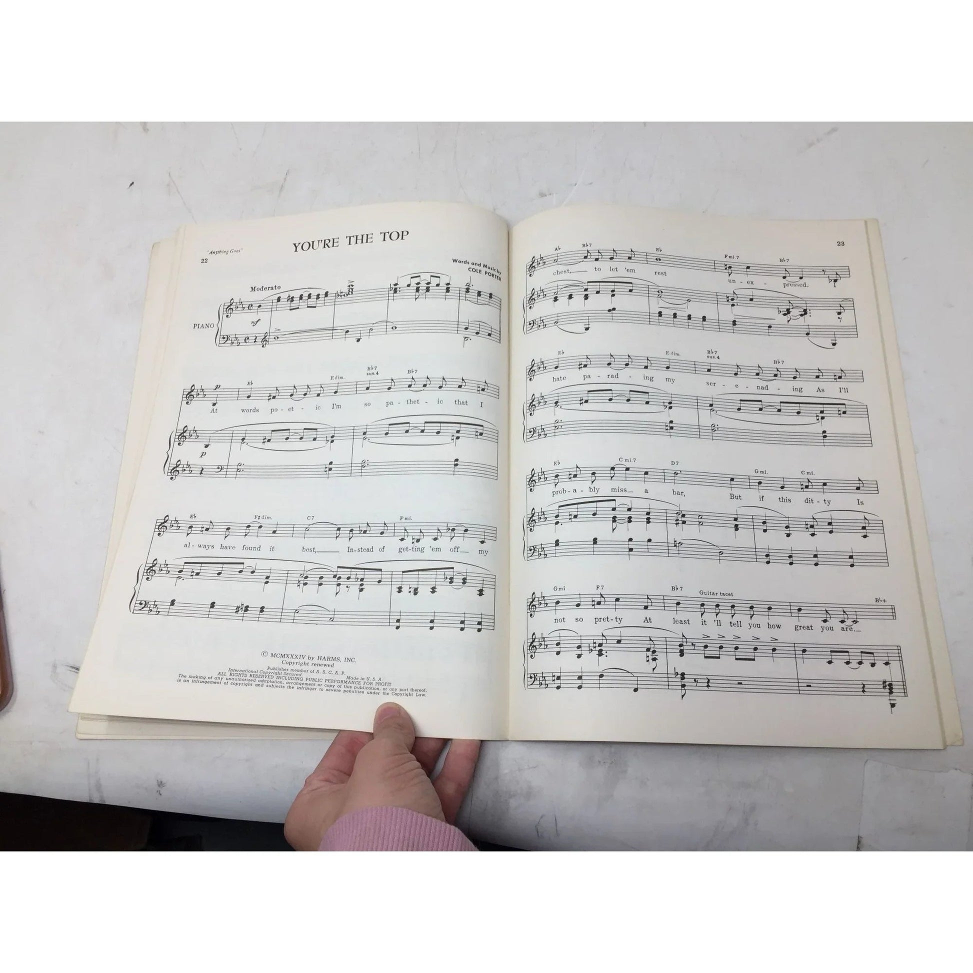 Songs by... Cole Porter Chords symbols included Vintage Sheet Music book - Harms Inc - Sheet Music - A+ Stuff