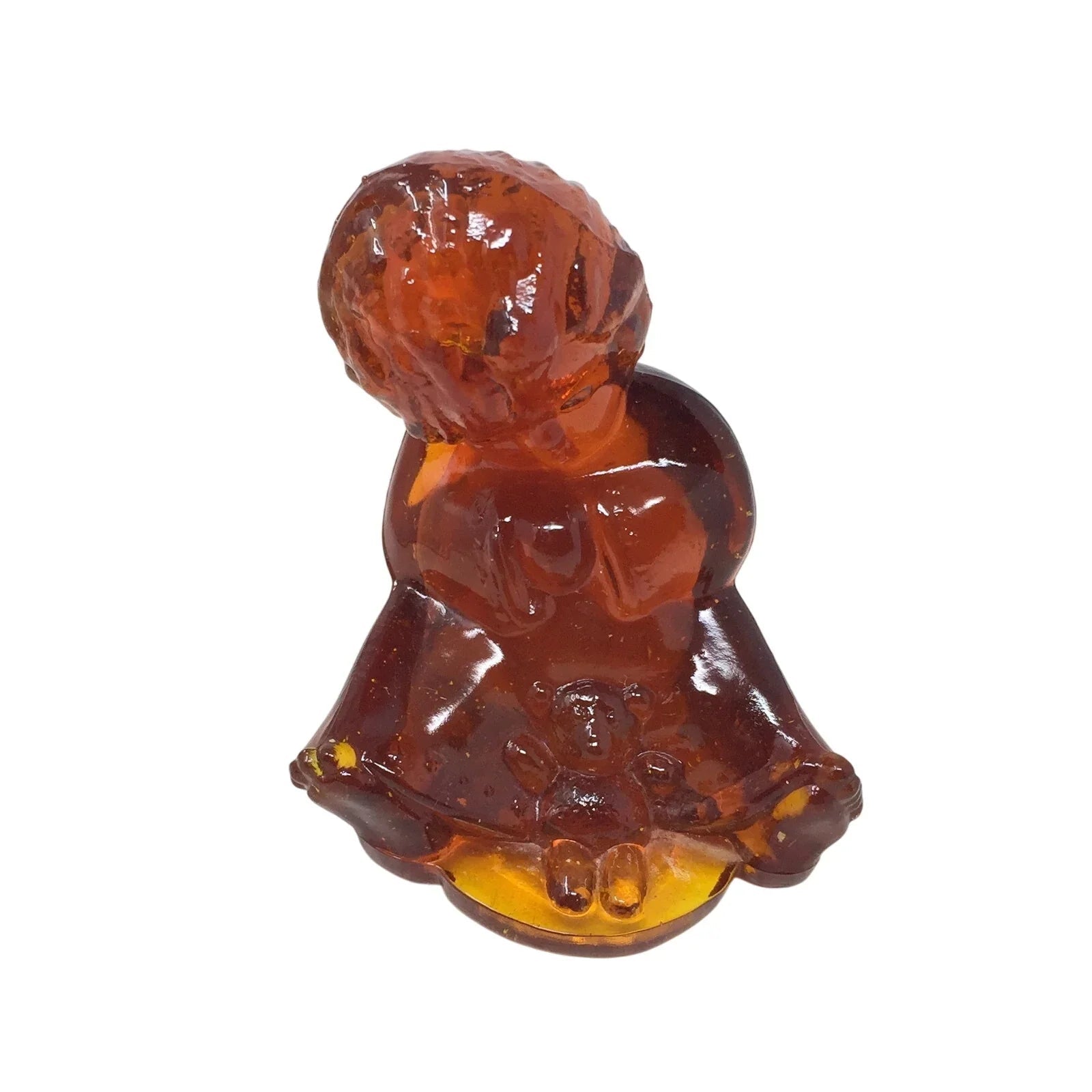 Sonny Boy Amber colored Art Glass Figurine - Wetzel Glass 1980s - Wetzel - Knick Knack / Figurine - A+ Stuff