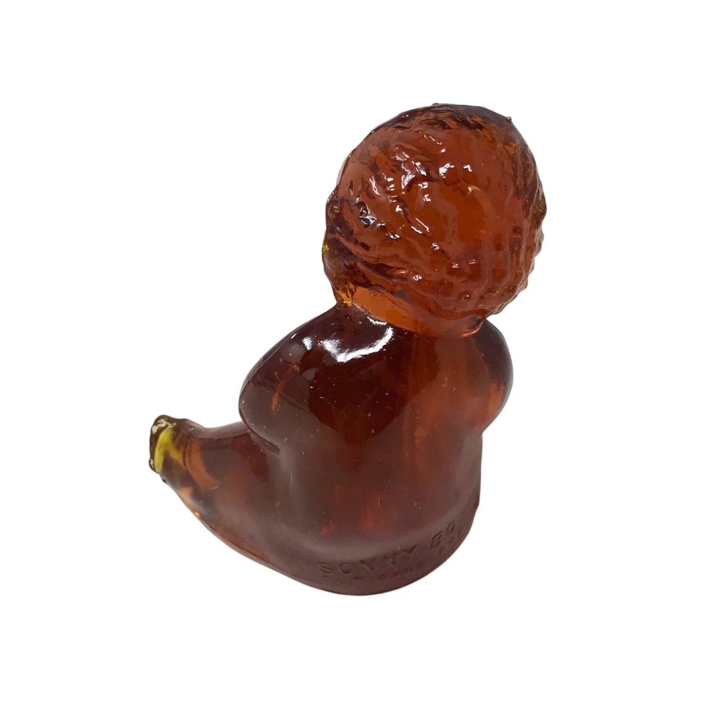 Sonny Boy Amber colored Art Glass Figurine - Wetzel Glass 1980s - Wetzel - Knick Knack / Figurine - A+ Stuff