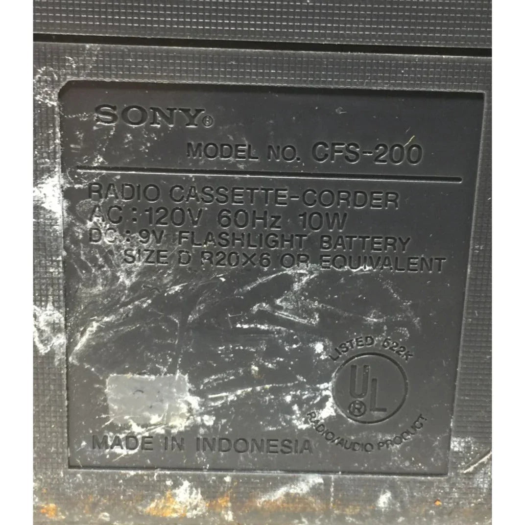 SONY 2 Way Speaker System Radio cassette corder - Powers on/Works! - A+ Stuff - Boomboxes - A+ Stuff