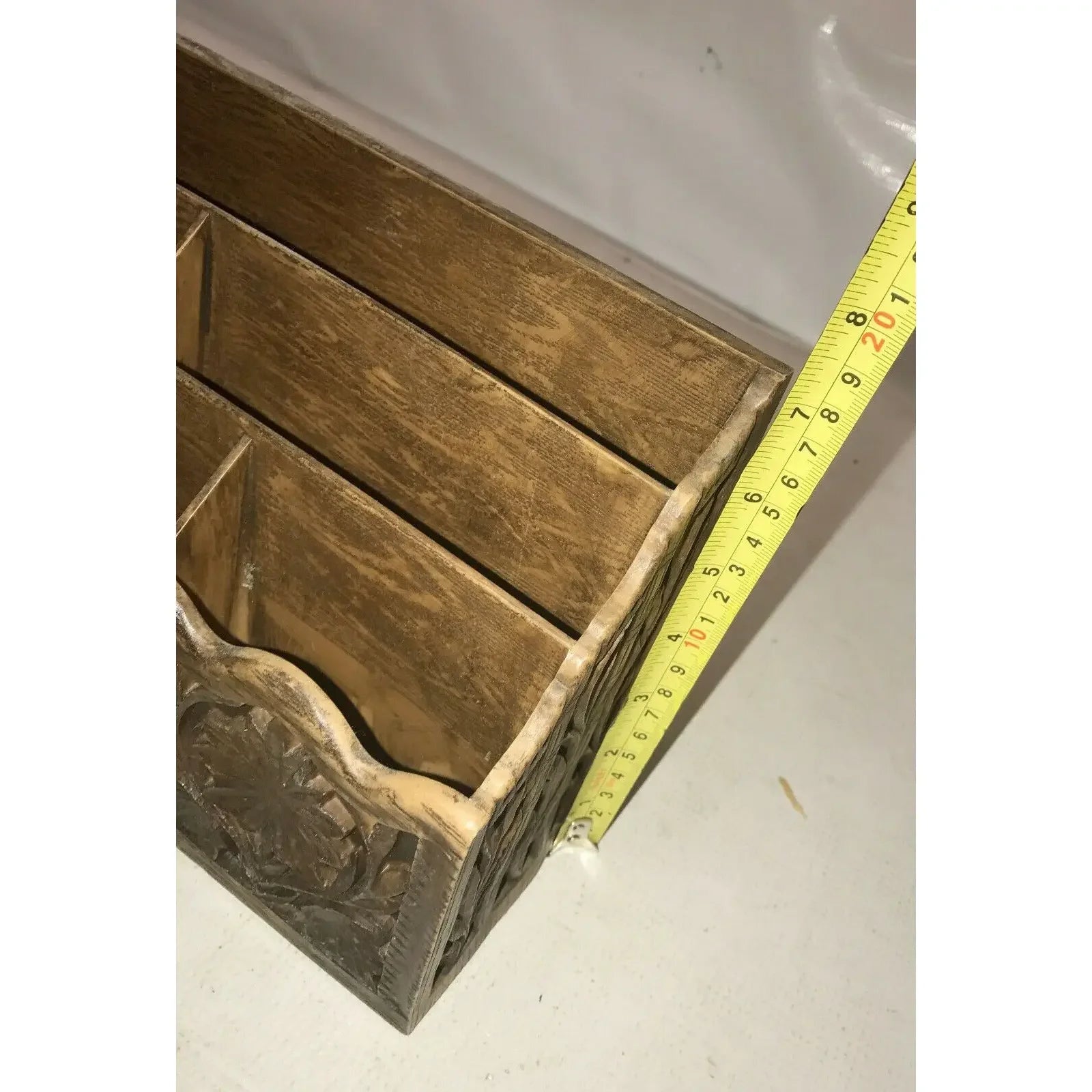 Vintage Faux WOOD GRAIN Lerner DESK ORGANIZER Letter Mail Holder Lerner