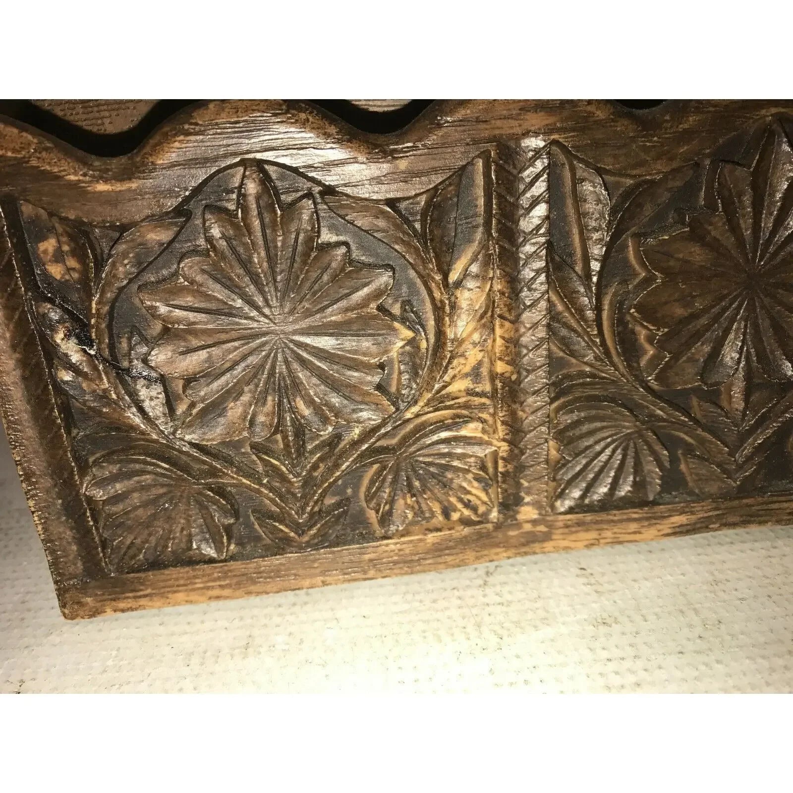 Vintage Faux WOOD GRAIN Lerner DESK ORGANIZER Letter Mail Holder Lerner