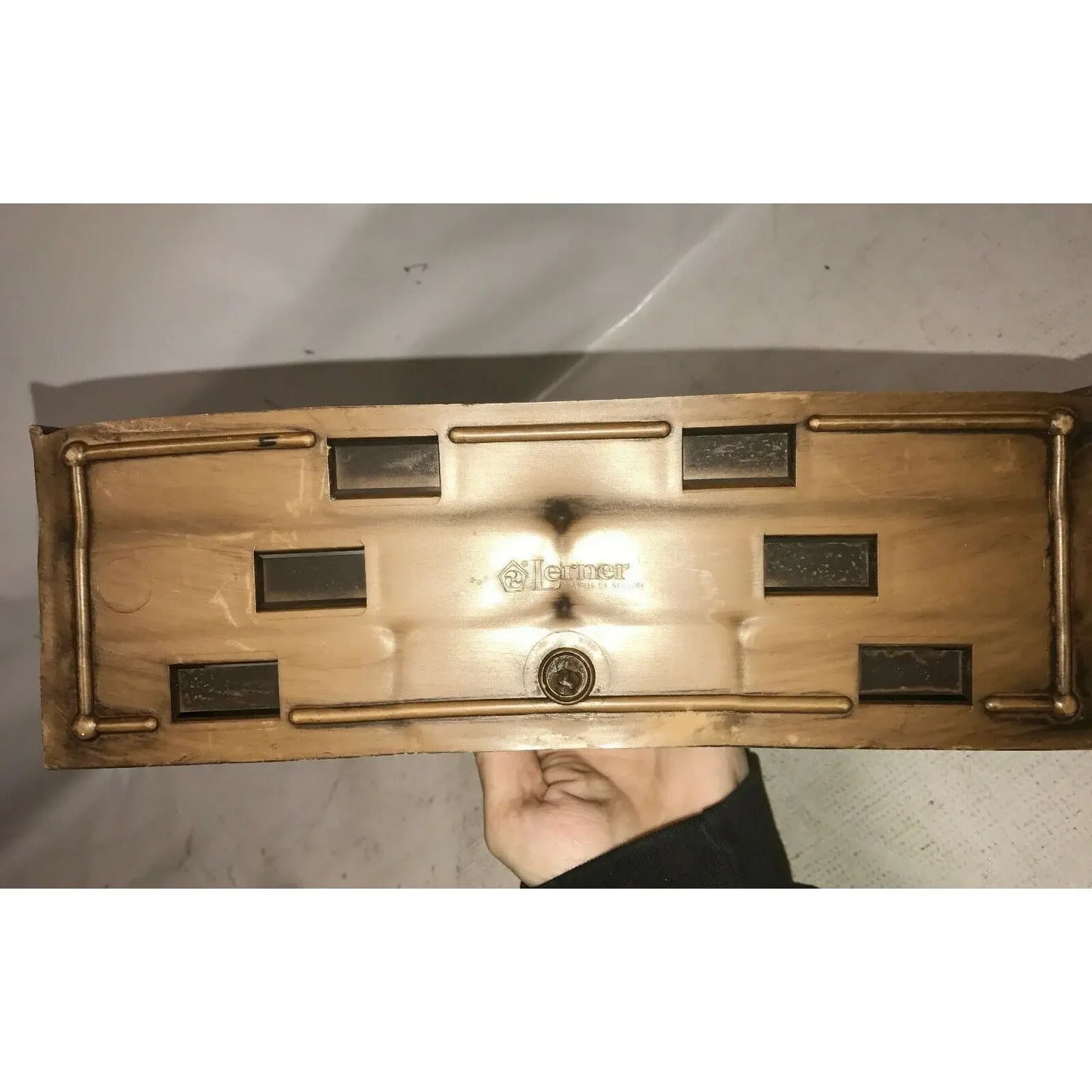 Vintage Faux WOOD GRAIN Lerner DESK ORGANIZER Letter Mail Holder Lerner