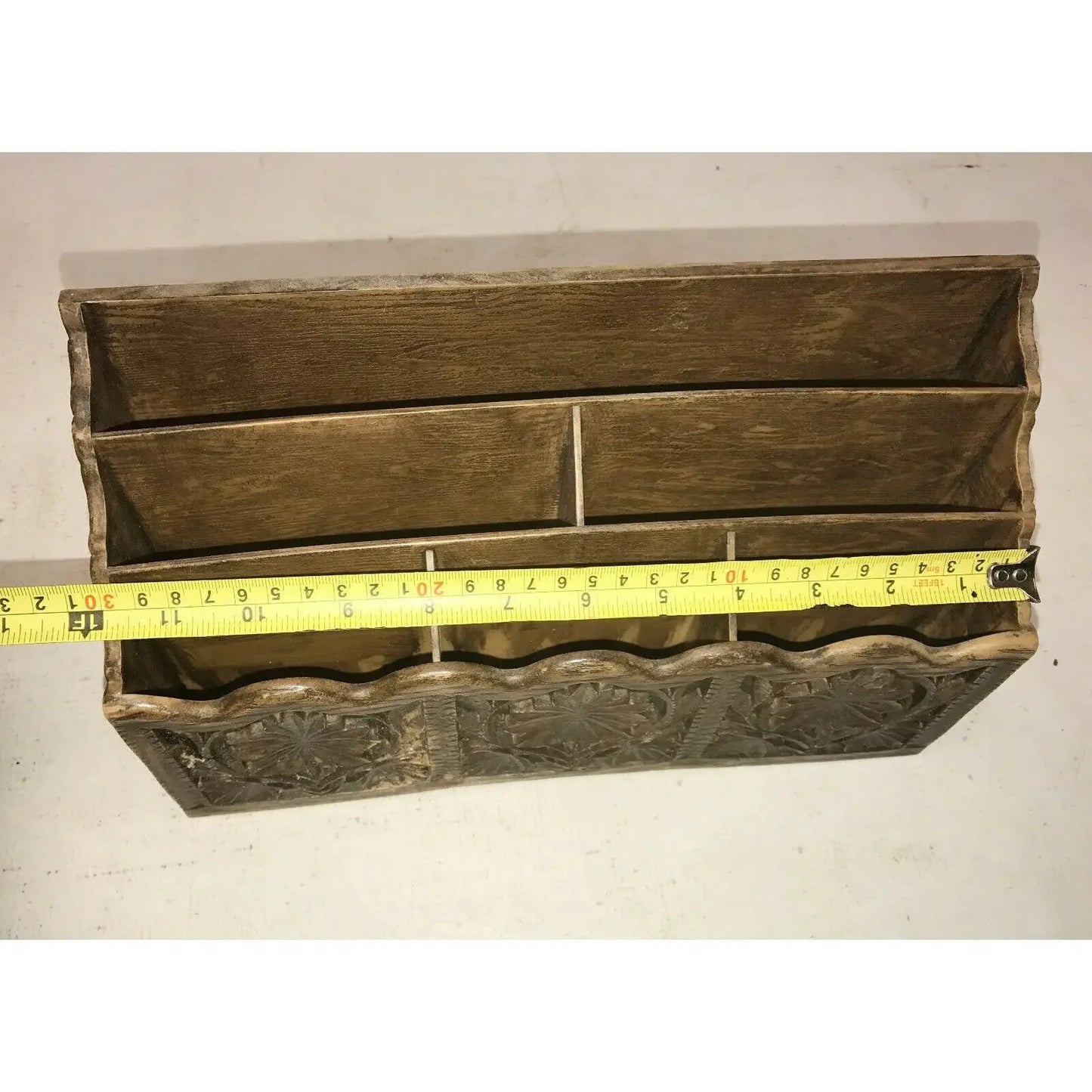 Vintage Faux WOOD GRAIN Lerner DESK ORGANIZER Letter Mail Holder Lerner