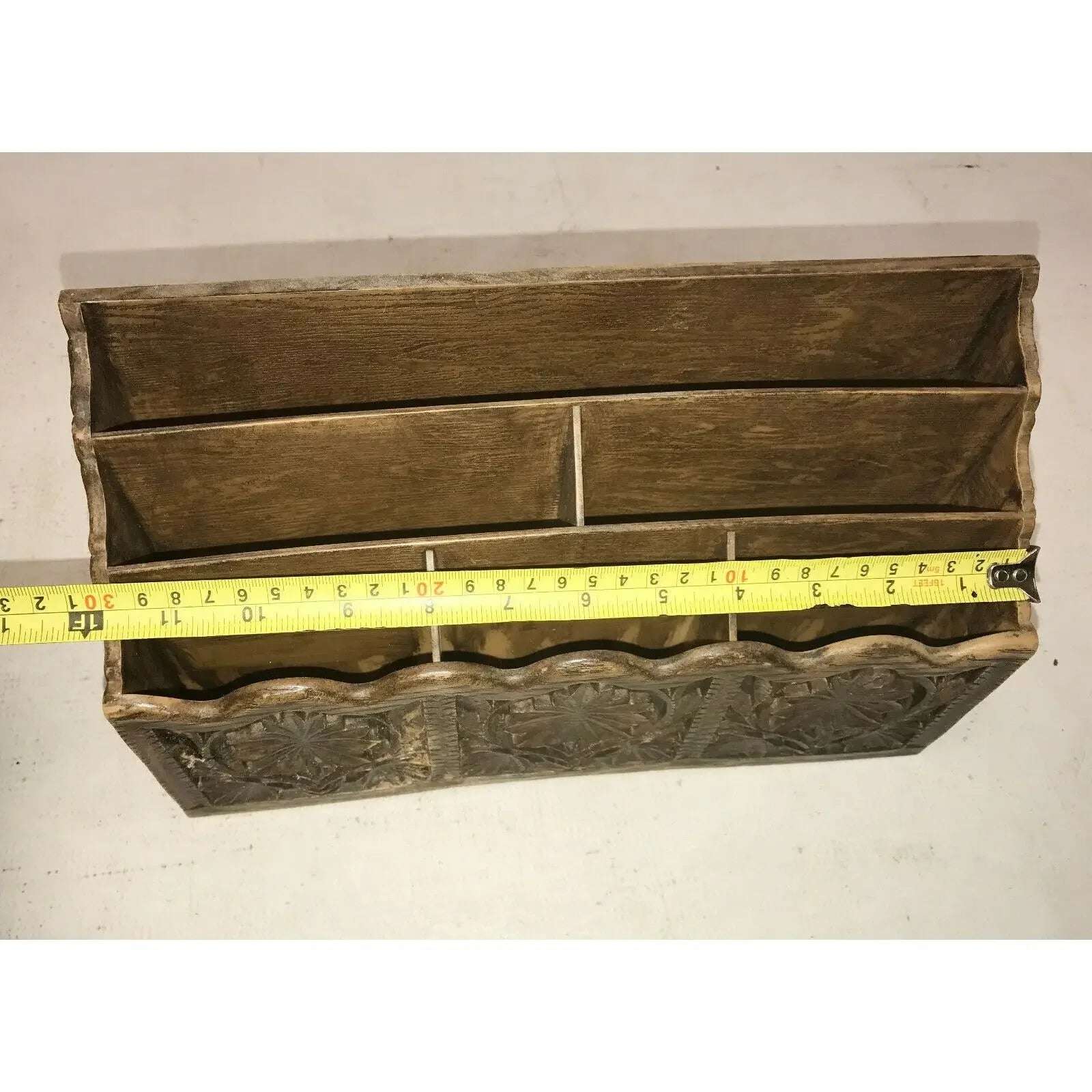 Vintage Faux WOOD GRAIN Lerner DESK ORGANIZER Letter Mail Holder Lerner