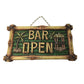 Tiki Style ''Bar Open'' Lighted Sign Wall Decor/Wall Hanging For Bar (Untested)