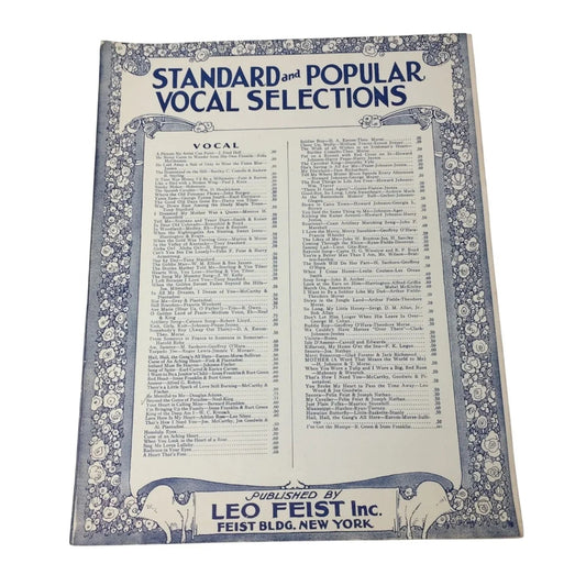 STANDARD AND POPULAR VOCAL SELECTIONS VINTAGE SHEET MUSIC - A+ Stuff - SHEET MUSIC - A+ Stuff
