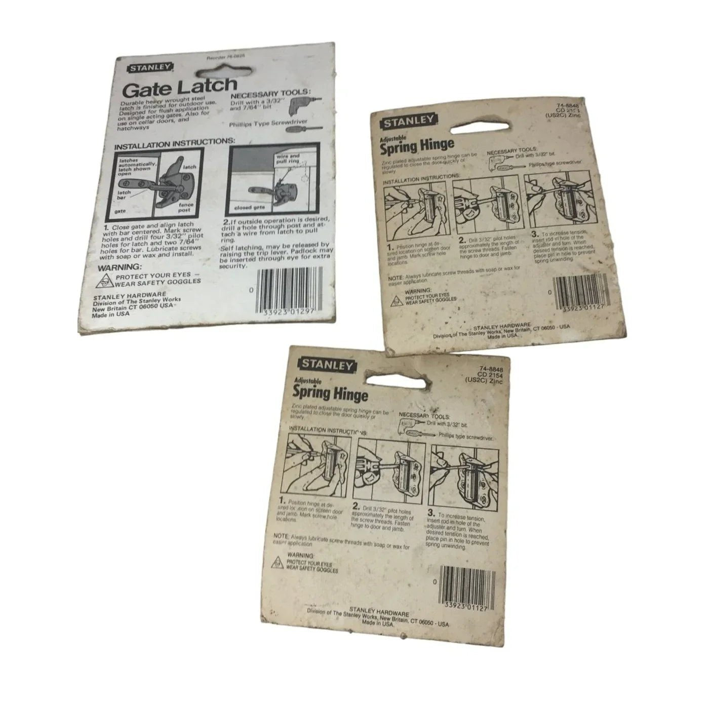 STANLEY 2 Adjustable Spring Hinges & 1 Gate Latch (NEW) - STANLEY - Tools - A+ Stuff