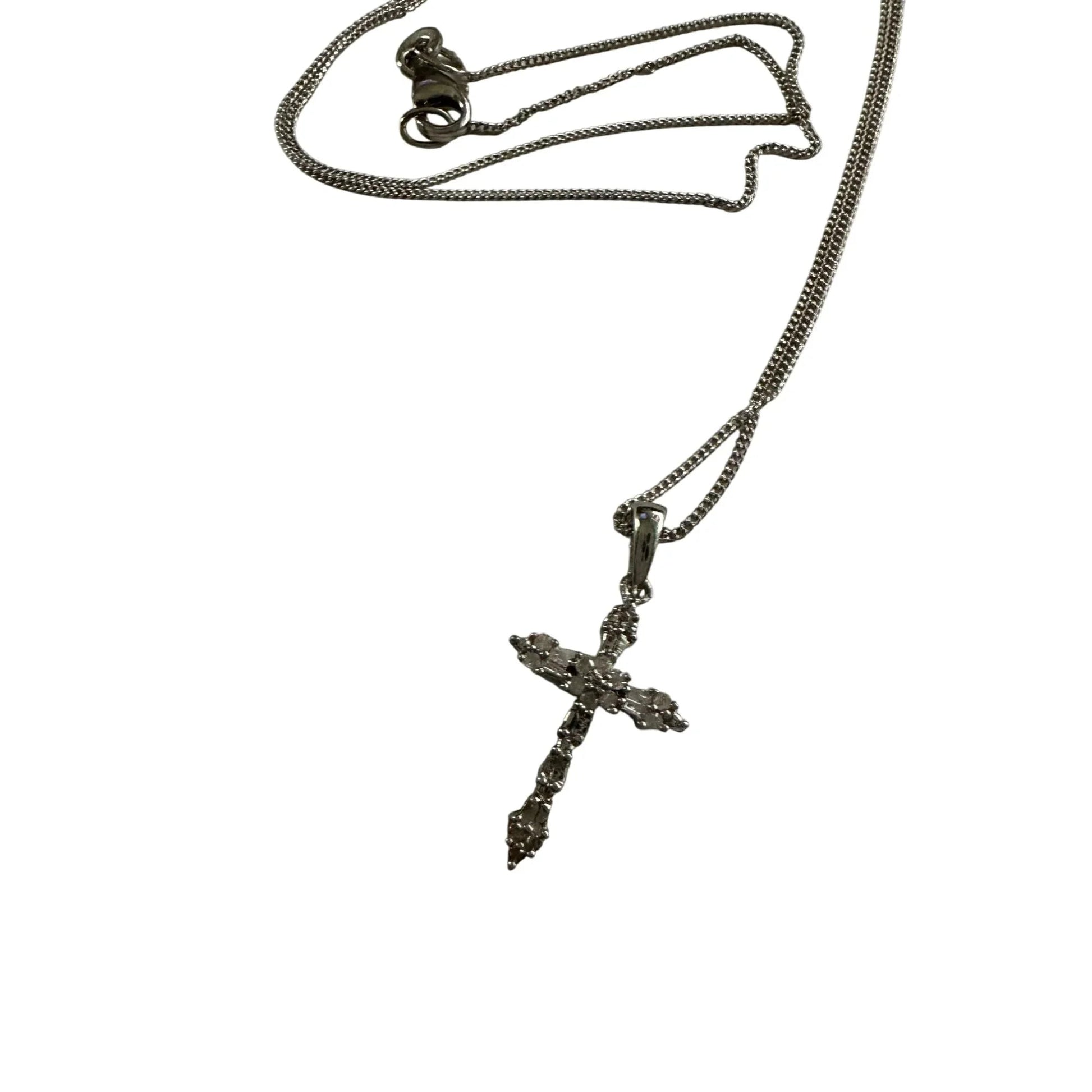 Sterling Silver Cross Necklace 20" Chain - Intricate Detailing - Unbranded - Necklace with Pendant - A+ Stuff