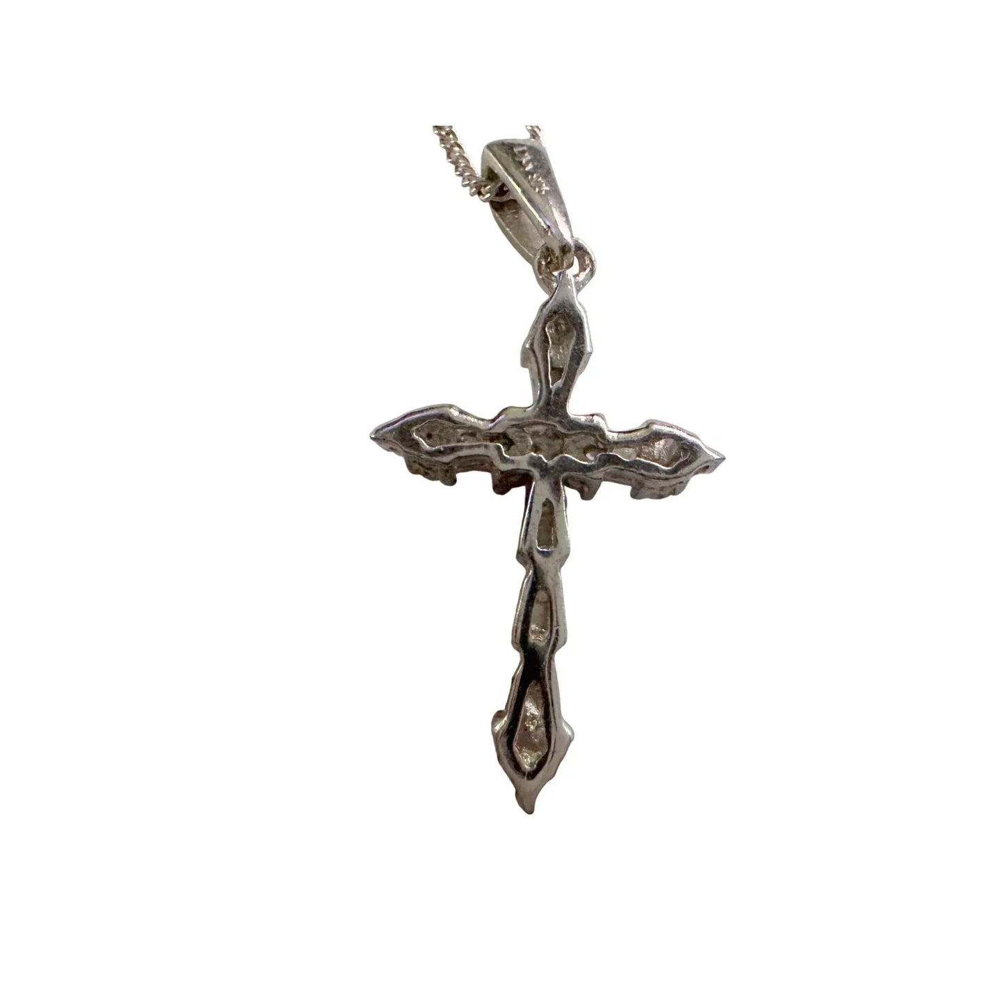 Sterling Silver Cross Necklace 20" Chain - Intricate Detailing - Unbranded - Necklace with Pendant - A+ Stuff
